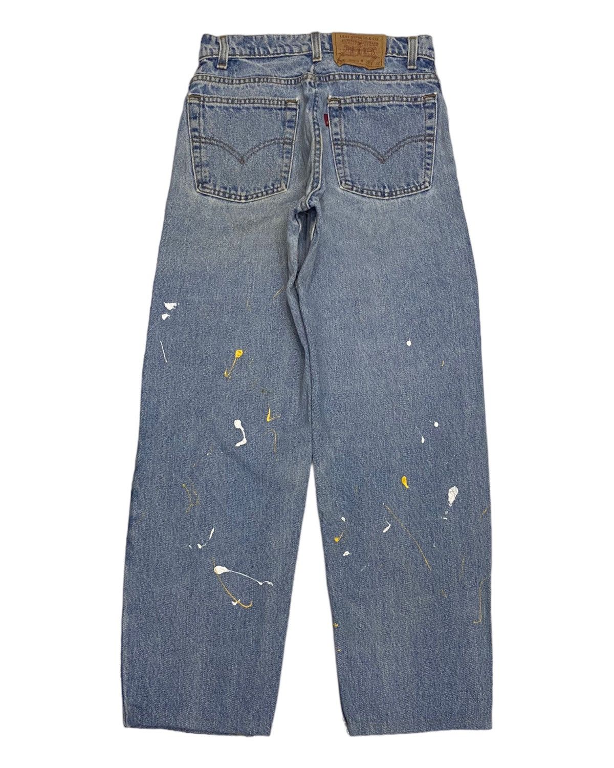 LEVIS 550 PAINTER BAGGY DENIM DISTRESSED TAPERED LEG