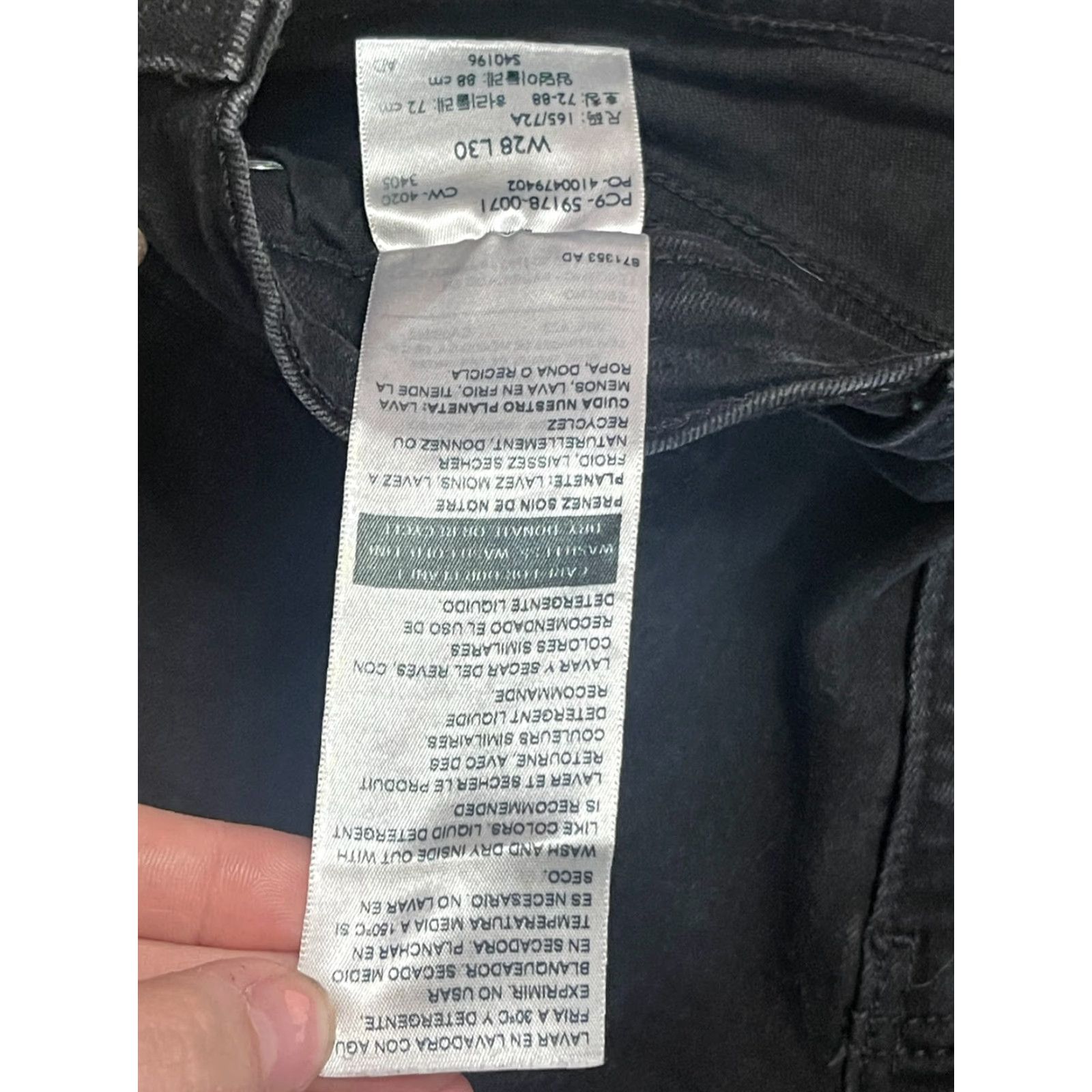 Levi's Levi's Jeans, Women, 28/30, Black, Denim, S37 Slim, Straight Leg, Regular, 27.5 Inseam, Fall, Spring, Summer, 28, Slimming, Jeans, Womens, Free Return Size 28" / US 6 / IT 42 - 6 Thumbnail