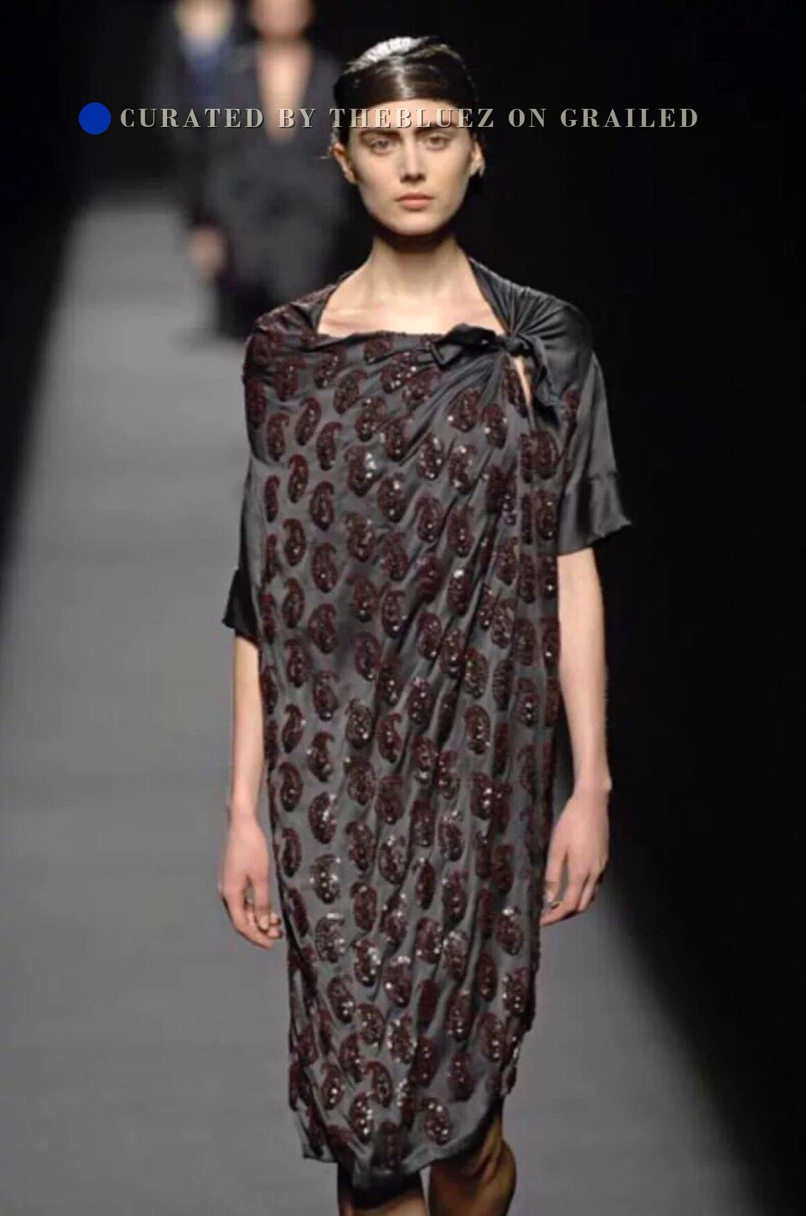 Dries Van Noten Runway Sequin Silk Dress in Black, Women's — image 2 of 3