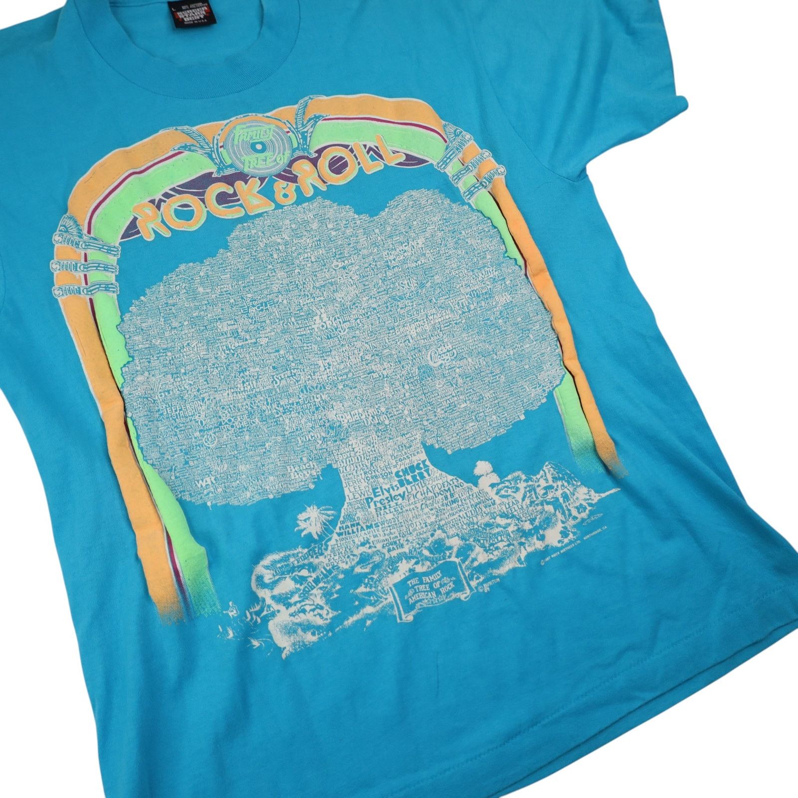 Band Tees × Vintage Vintage Rock & Roll Family Tree Graphic T Shirt Size US L / EU 52-54 / 3 - 3 Thumbnail