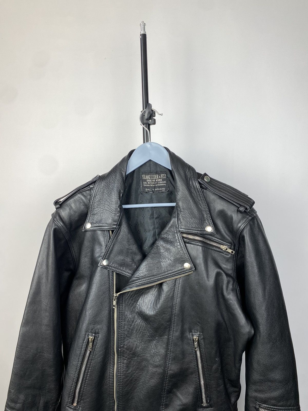 Leather × Vintage Vintage Genuine Leather MOTO Bomber Jacket Rock Punk Size US S / EU 44-46 / 1 - 5 Thumbnail
