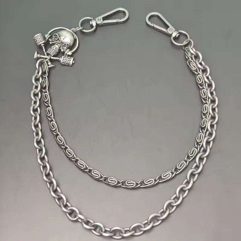 Jewelry Retro Skull Silvery Bilayer Body Pant Waist Chain Size ONE SIZE - 2 Thumbnail