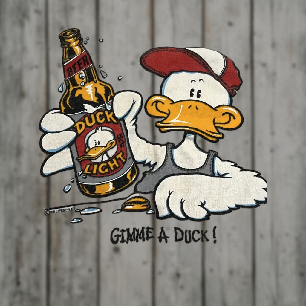 Vintage VINTAGE Duck Light Beer Graphic T Shirt Men XL Single Stitch 1986 Lifestyles Size US XL / EU 56 / 4 - 1 Thumbnail