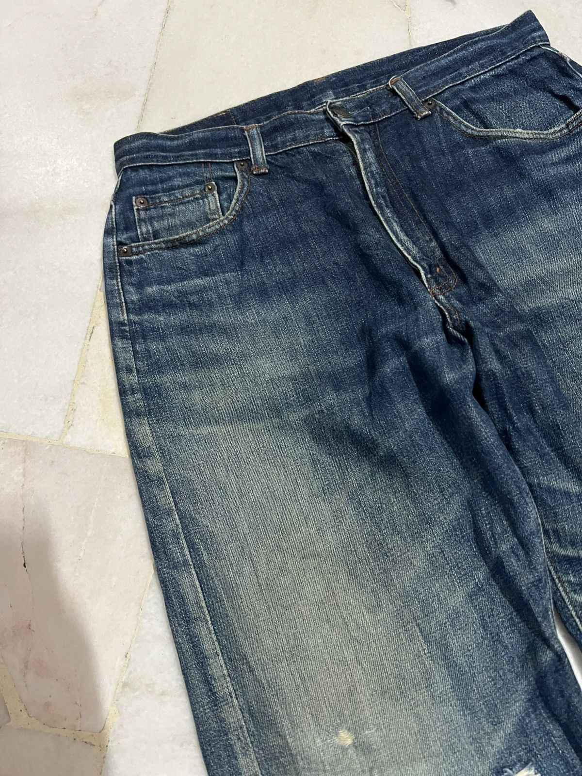 If Six Was Nine × Japanese Brand 💥Baggy💥Vintage Gl Heart Mud Wash Distressed Jeans Japan Size US 31 - 8 Thumbnail