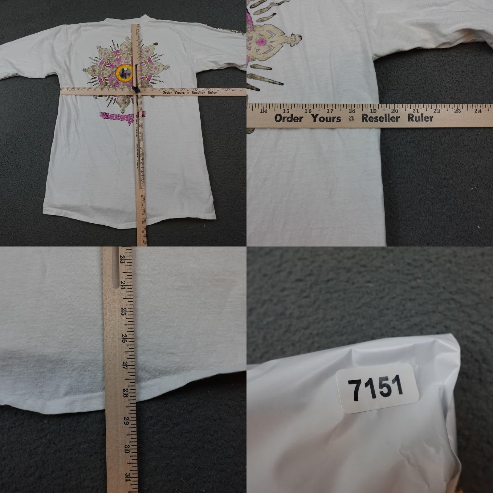 Vintage VINTAGE Robert Plant Manic Nirvana Shirt Mens M White 1990 Long Sleeve 90s Features Rock Band Graphic Print Crew Neck Mens Shirt Size US M / EU 48-50 / 2 - 9 Thumbnail