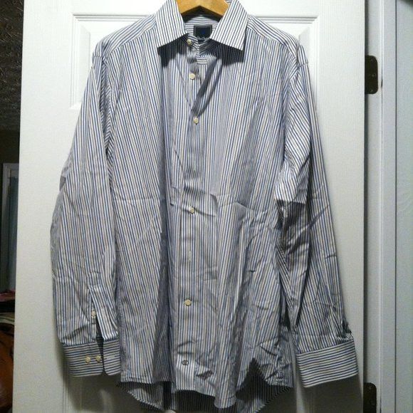 David Donahue DAVID DONAHUE MEN'S 100%COTTON DRESS SHIRT SIZE: 17.5/34-35 Size US XL / EU 56 / 4 - 4 Thumbnail