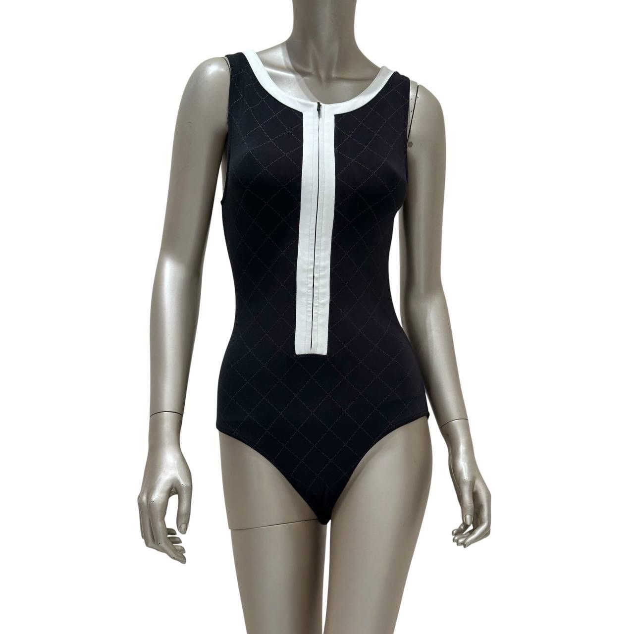 Chanel Chanel 2015 Black & Pink Colorblock One-Piece Swimsuit sz.38 Size ONE SIZE - 1 Thumbnail