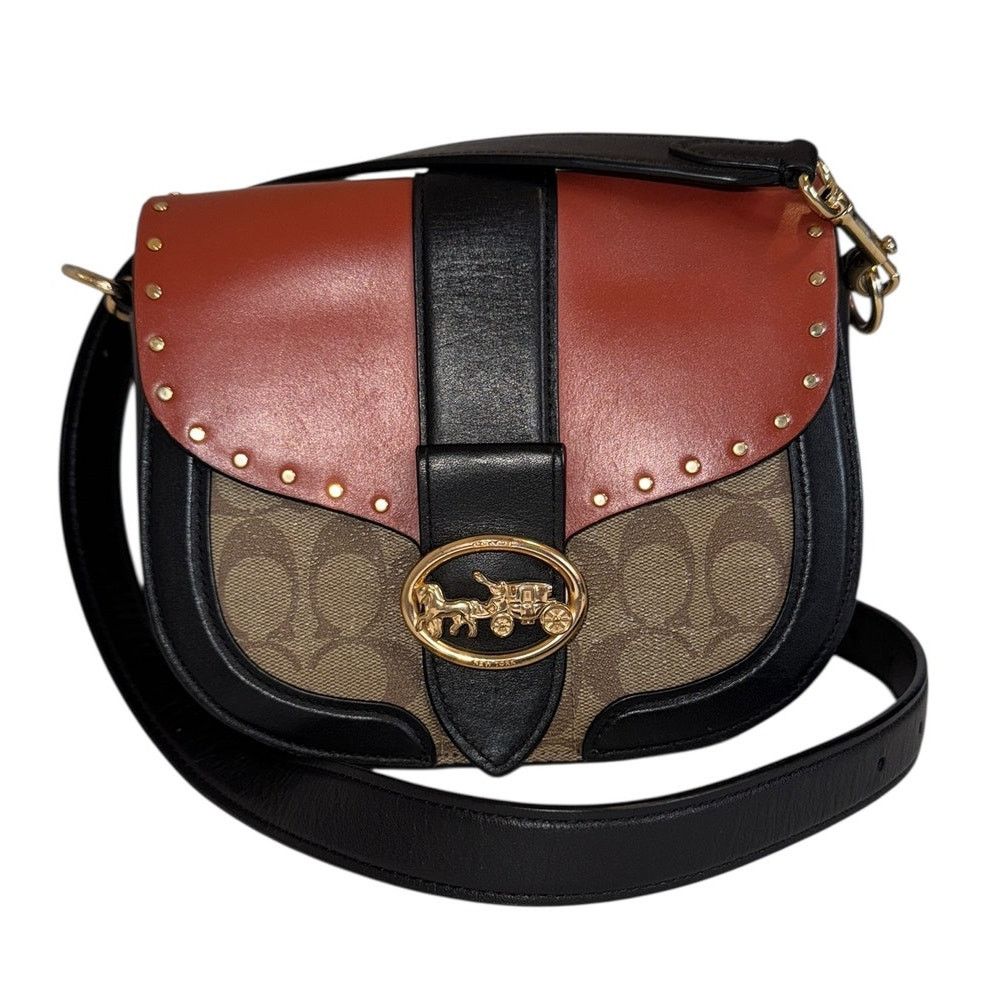 Coach Coach Georgie Saddle Bag Colorblock Crossbody Shoulder Bag Size ONE SIZE - 1 Thumbnail