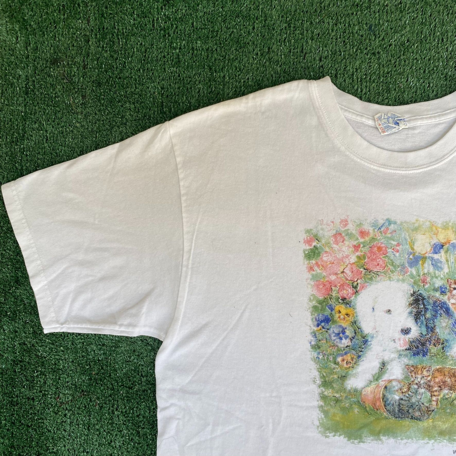 Vintage Vintage Y2K Cute Dog Shirt SPCA Kitten Animal Painting Tee Size US L / EU 52-54 / 3 - 2 Thumbnail
