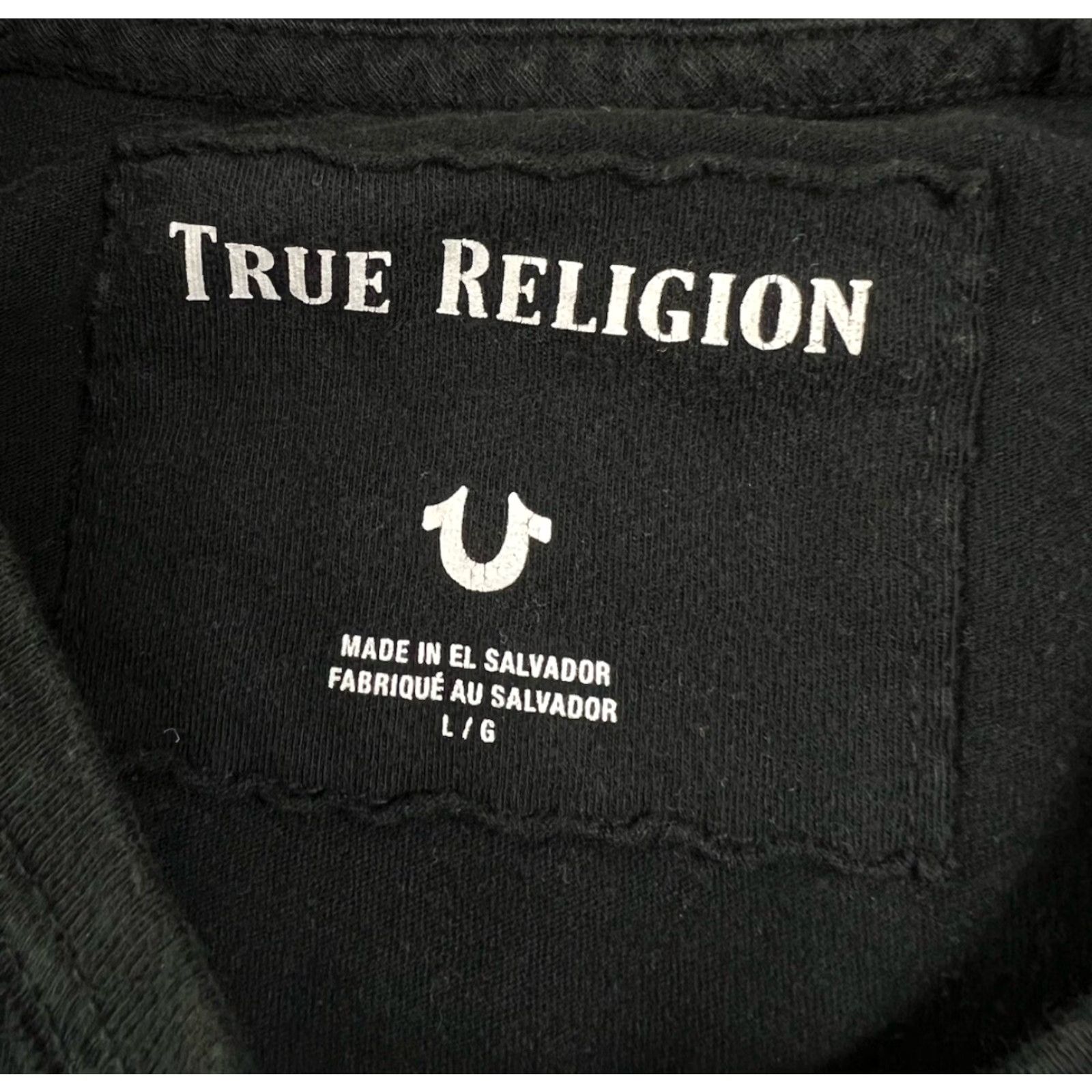 True Religion True Religion Mens T-Shirt Black Logo Large L Short Sleeve Regular Size Large Size US L / EU 52-54 / 3 - 3 Thumbnail