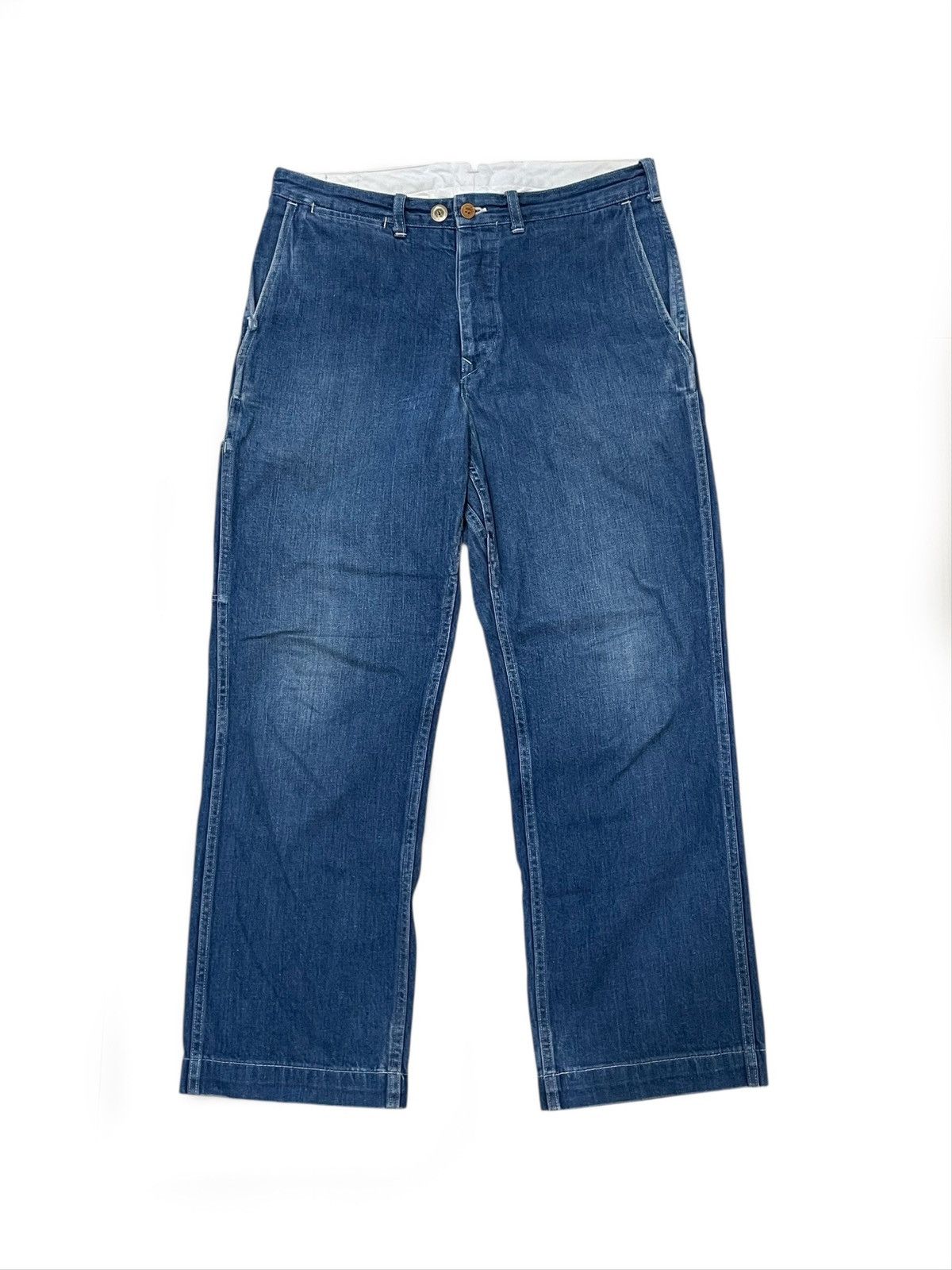*A VONTADE *A Vontade Buckle Backs Denim Work Pants Kapital Style Size US 32 / EU 48 - 2 Thumbnail