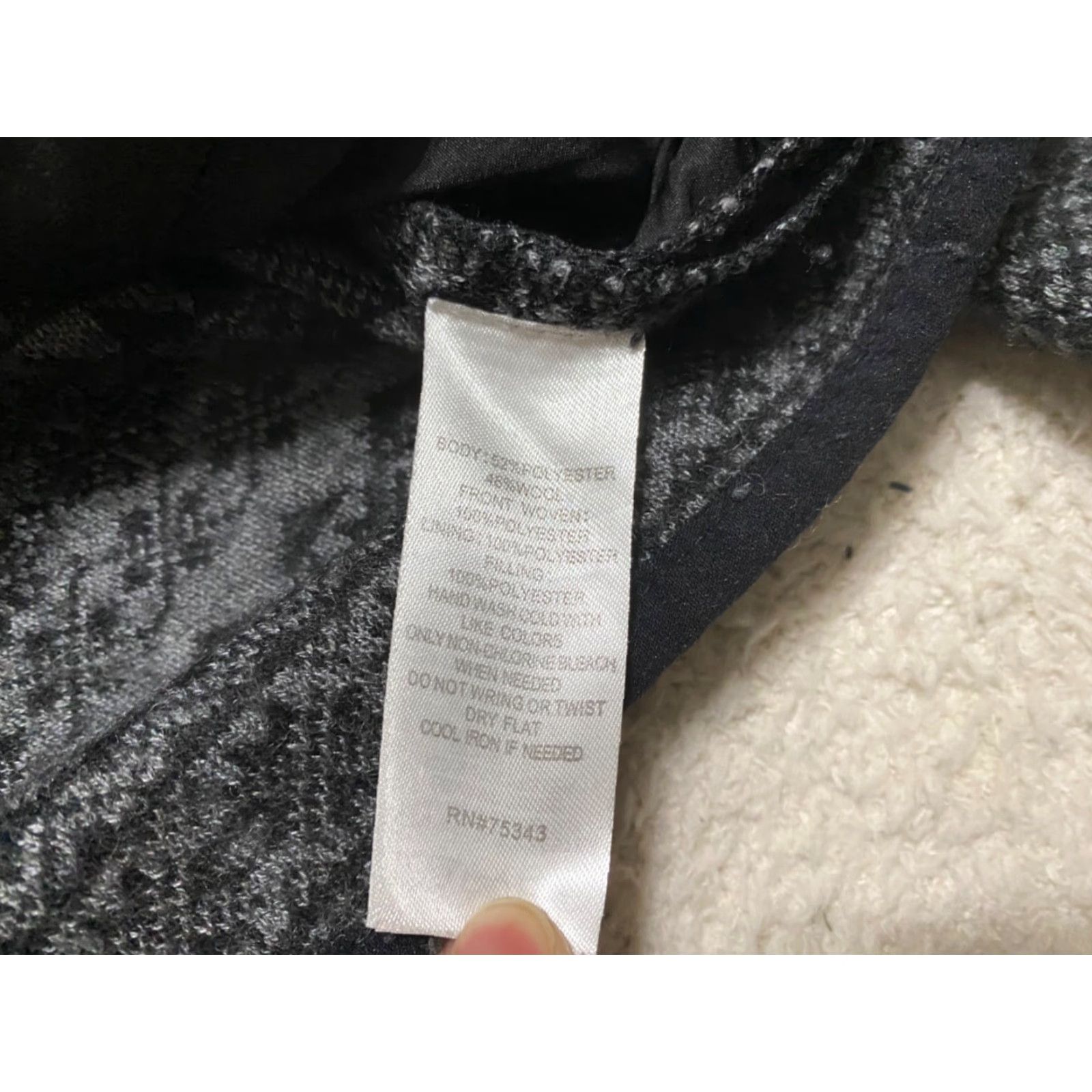 Vintage Skyr Jacket Geometric Fleece Wool Blend Hooded Gray Black Women's L Large N/A Size L / US 10 / IT 46 - 6 Thumbnail
