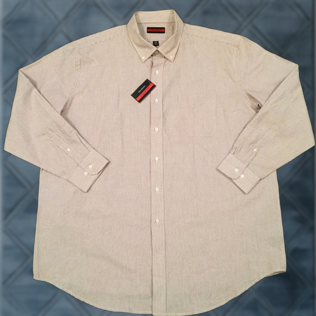 Architect Architect Shirt Mens 2X Red Striped Long Sleeve Button Up New Size US XXL / EU 58 / 5 - 1 Thumbnail