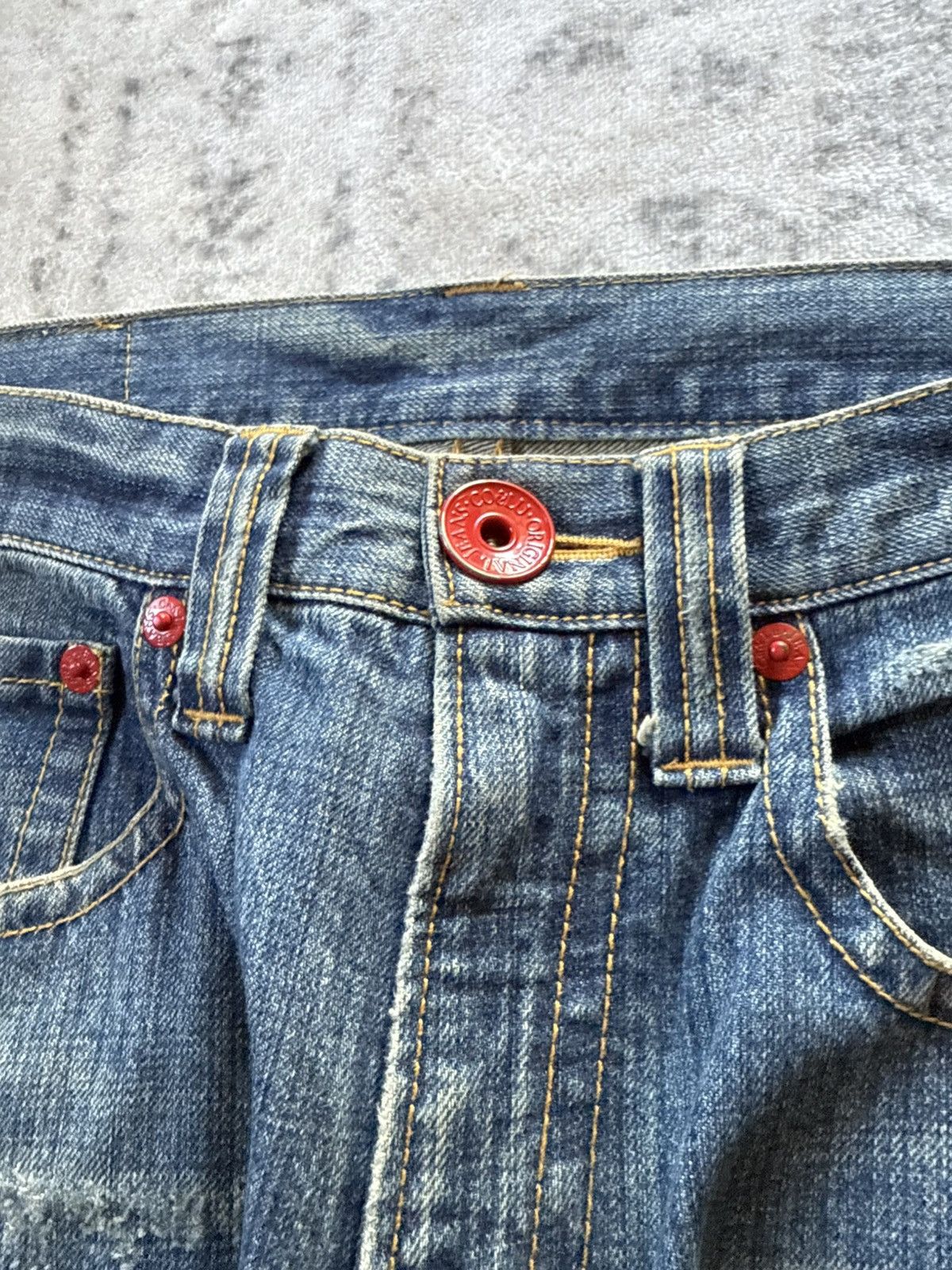 Japanese Brand Co&Lu Japan Daicock Evisu Style Redline Baggy Loose Jeans Size US 32 / EU 48 - 22 Thumbnail