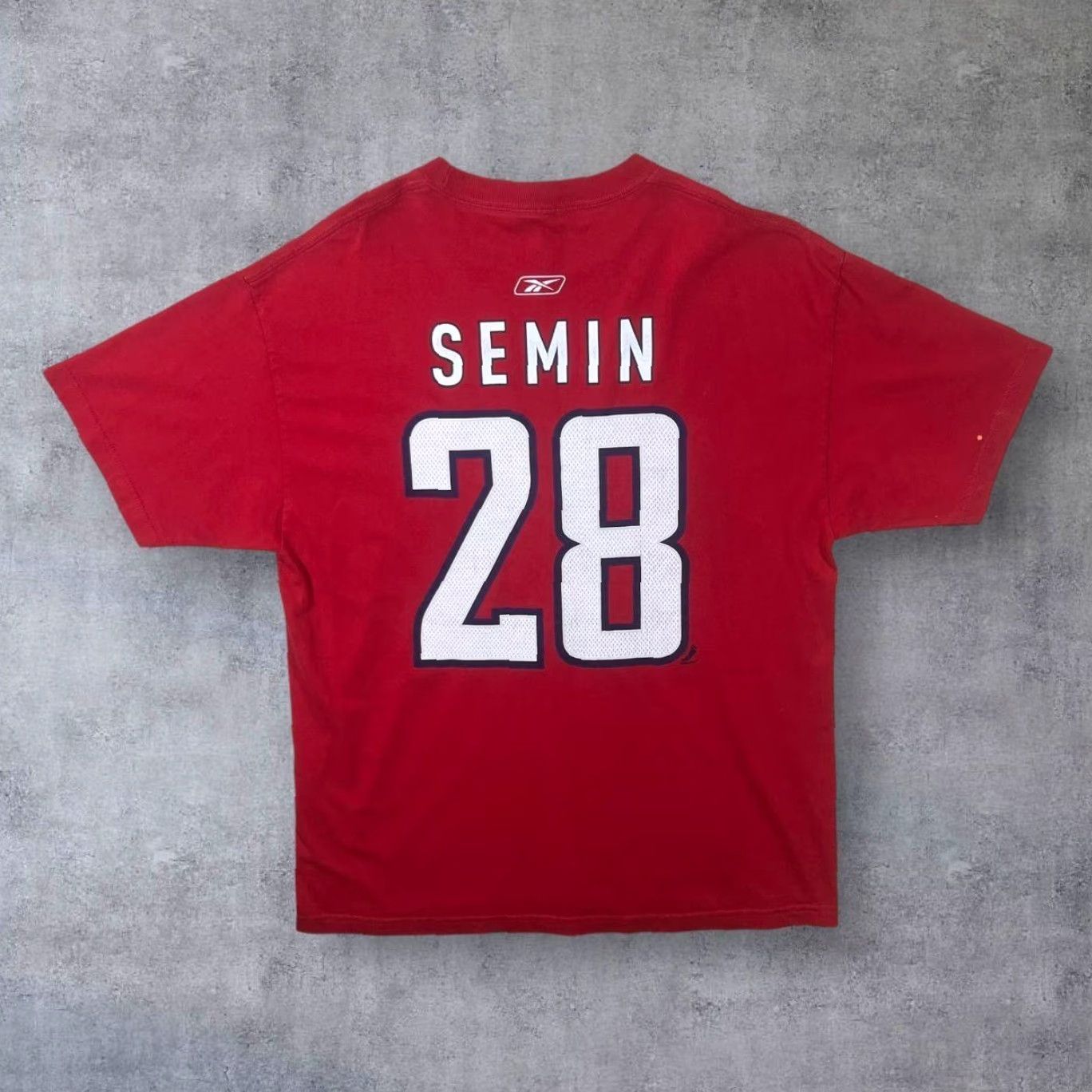 Reebok Reebok NHL Washington Capitals Semin 28 Ice Hockey Graphic Red T-Shirt XL Mens Size US XL / EU 56 / 4 - 2 Thumbnail