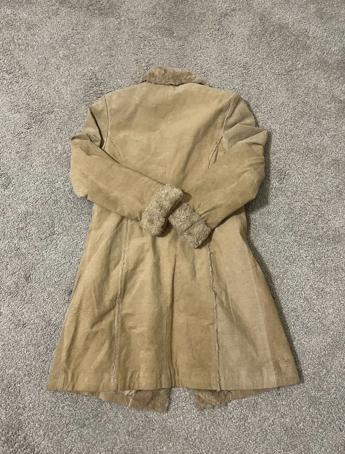 Vintage Vintage 70s Pimp Style Suede Leather Long Coat faux Fur Smal Size S / US 4 / IT 40 - 2 Thumbnail
