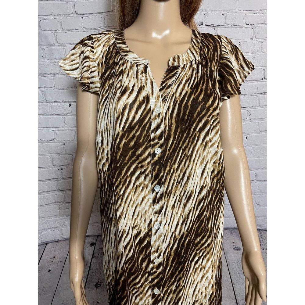 Other NWT New Roaman's Animal Print Rayon Tunic Dress Size 16W Size XXL / US 16-18 / IT 52-54 - 2 Thumbnail