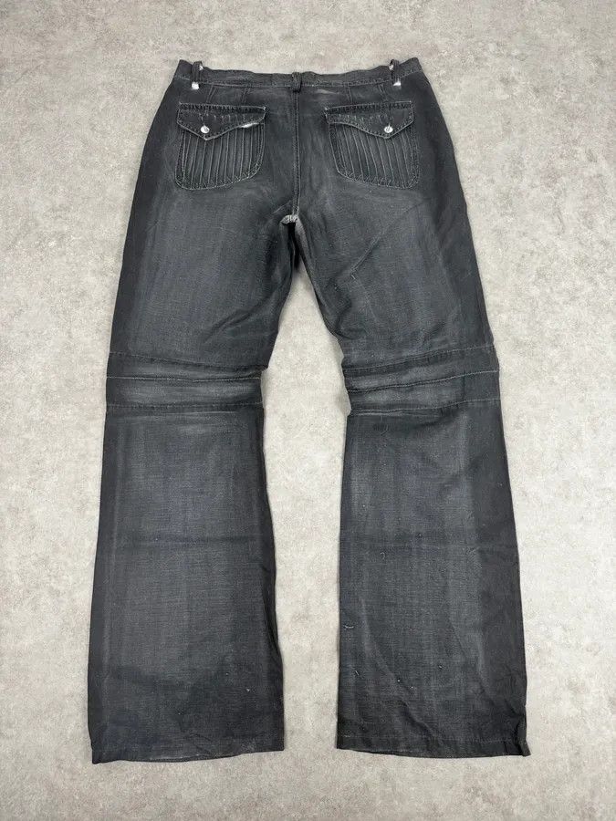 Just Cavalli 2000s Cavalli Grey Wax Washed Flared Pants Size US 34 / EU 50 - 5 Thumbnail