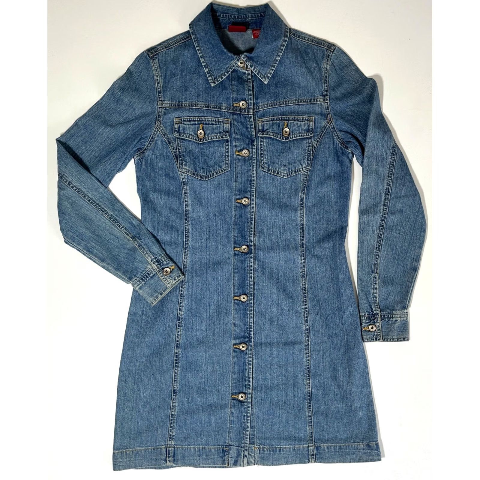 Gap VINTAGE Gap Denim Dress Women's 4 Blue Jeans Short Dress 90s City Style Pockets Womens Size 27" / US 4 / IT 40 - 3 Thumbnail