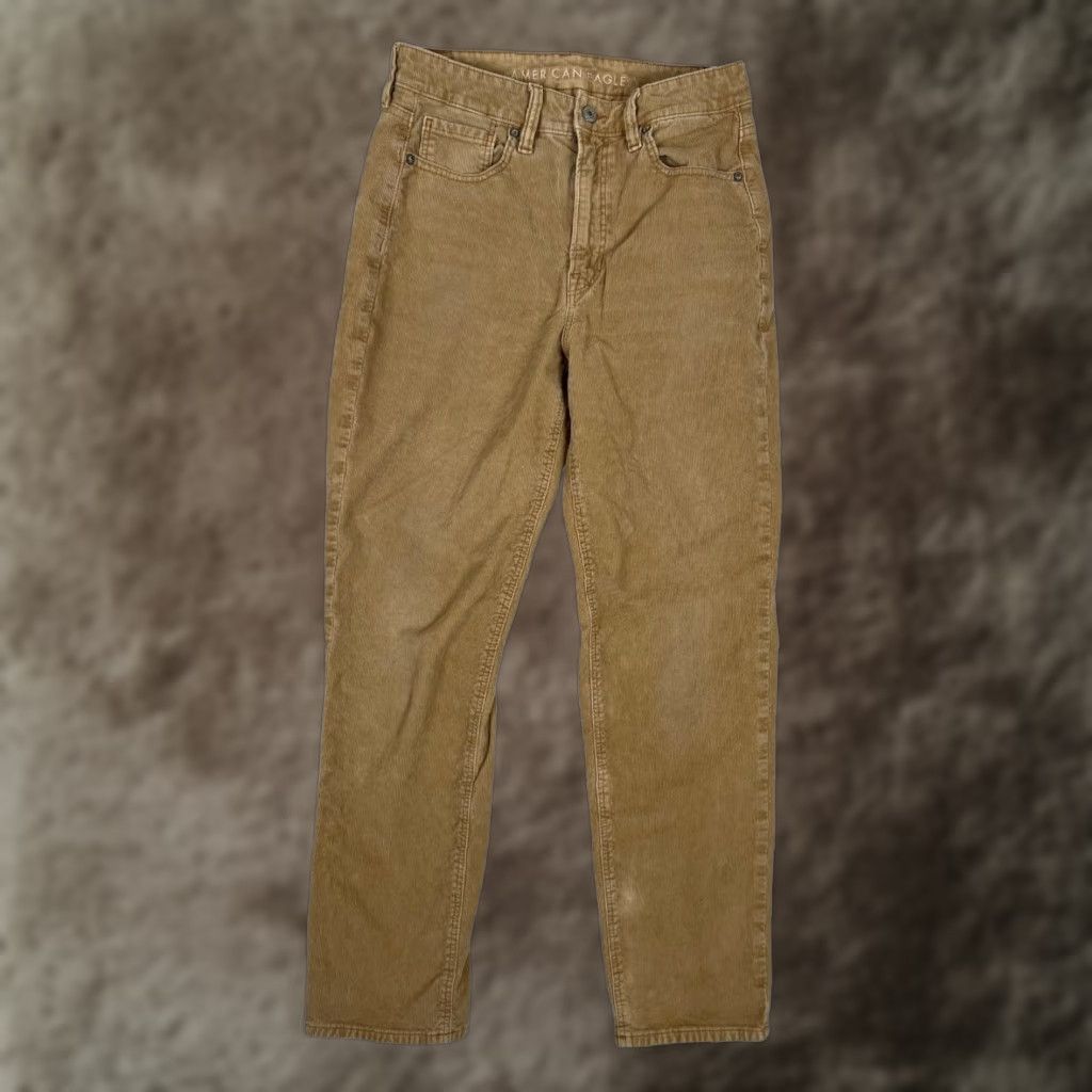 American Eagle Outfitters American Eagle Jeans Women's 8 Long Brown Straight Stretch Corduroy Pants Size 30" / US 8 / IT 44 - 1 Thumbnail