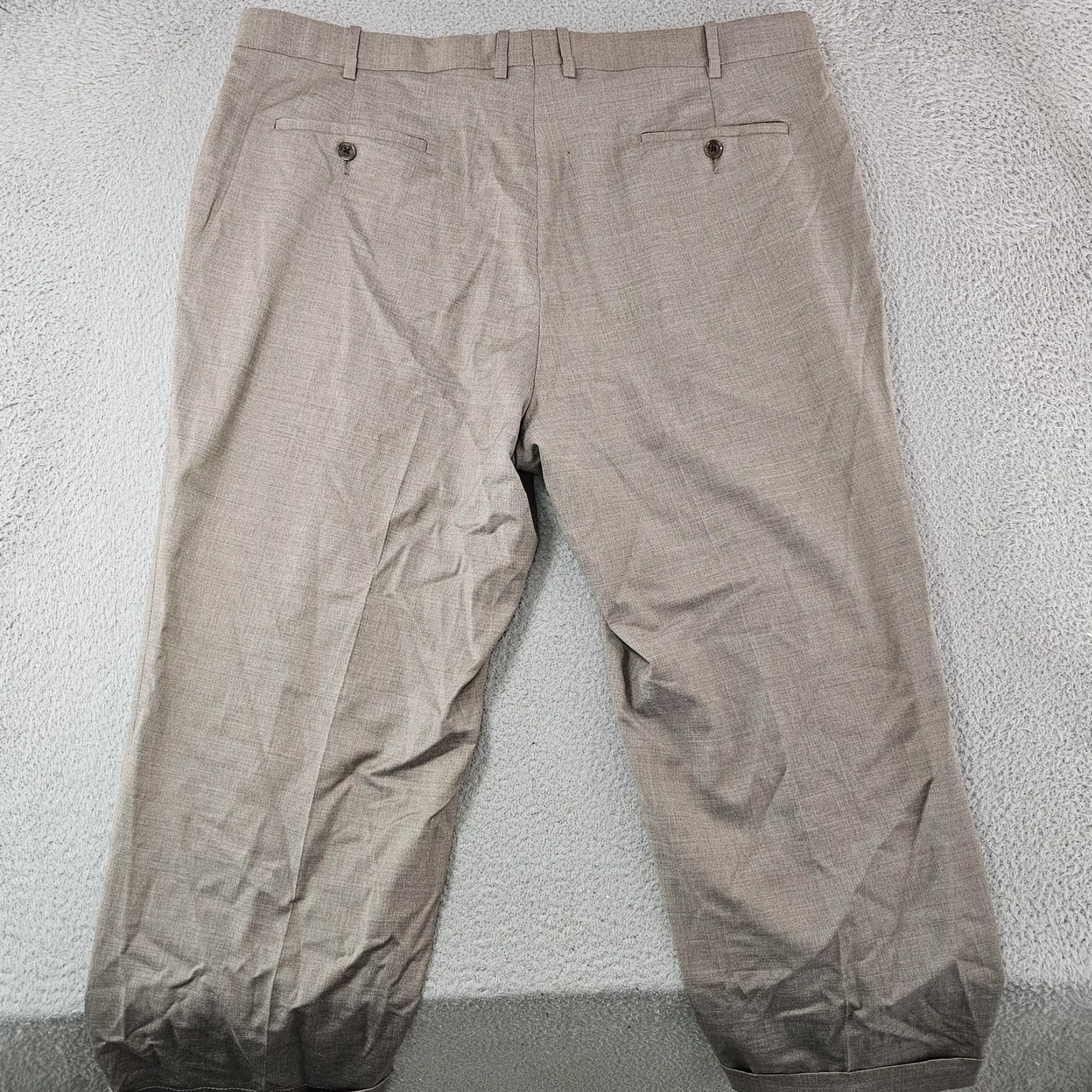 Peter Millar VINTAGE Peter Millar Pants Mens 42R Taupe Wool Blend Dress Trouser Flat Front Classic Browns Mensed Size US 42 / EU 58 - 7 Thumbnail