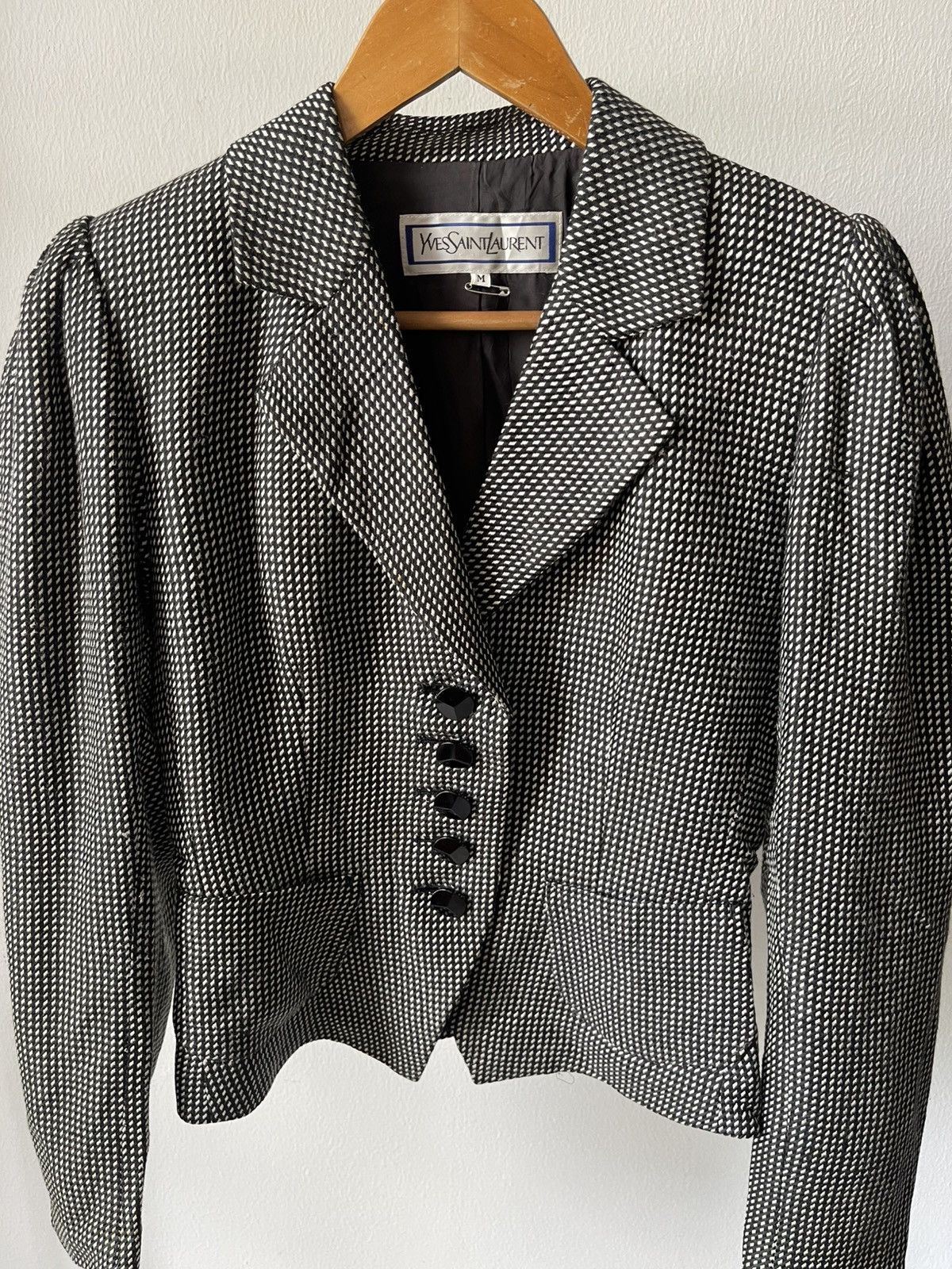Yves Saint Laurent 90s Yves Saint Laurent Plaid Blazer Jacket Size M / US 6-8 / IT 42-44 - 5 Thumbnail