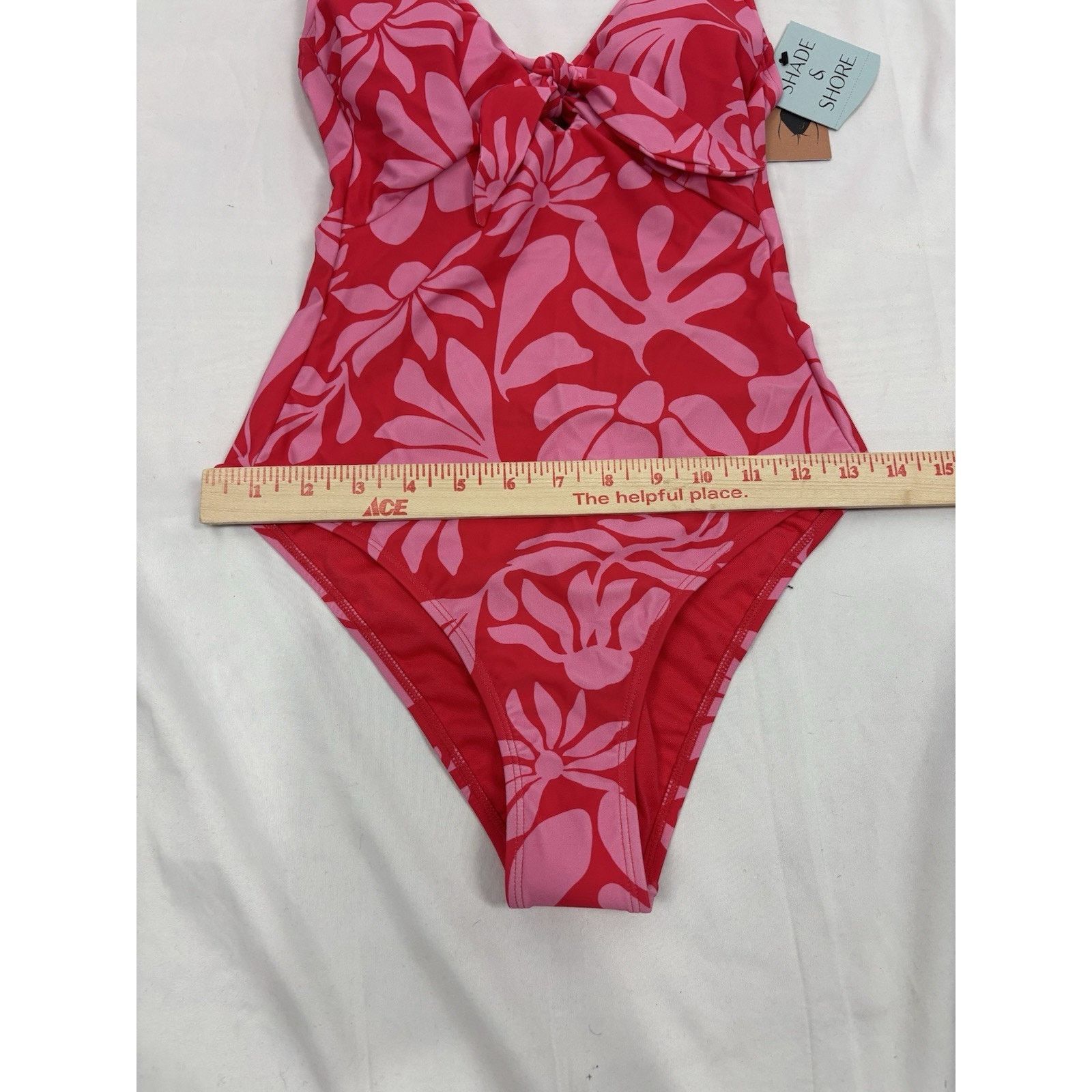 Target Basics Shade & Shore Red Pink High Leg Cheeky One Piece Swimsuit XS Size XS / US 0-2 / IT 36-38 - 3 Thumbnail