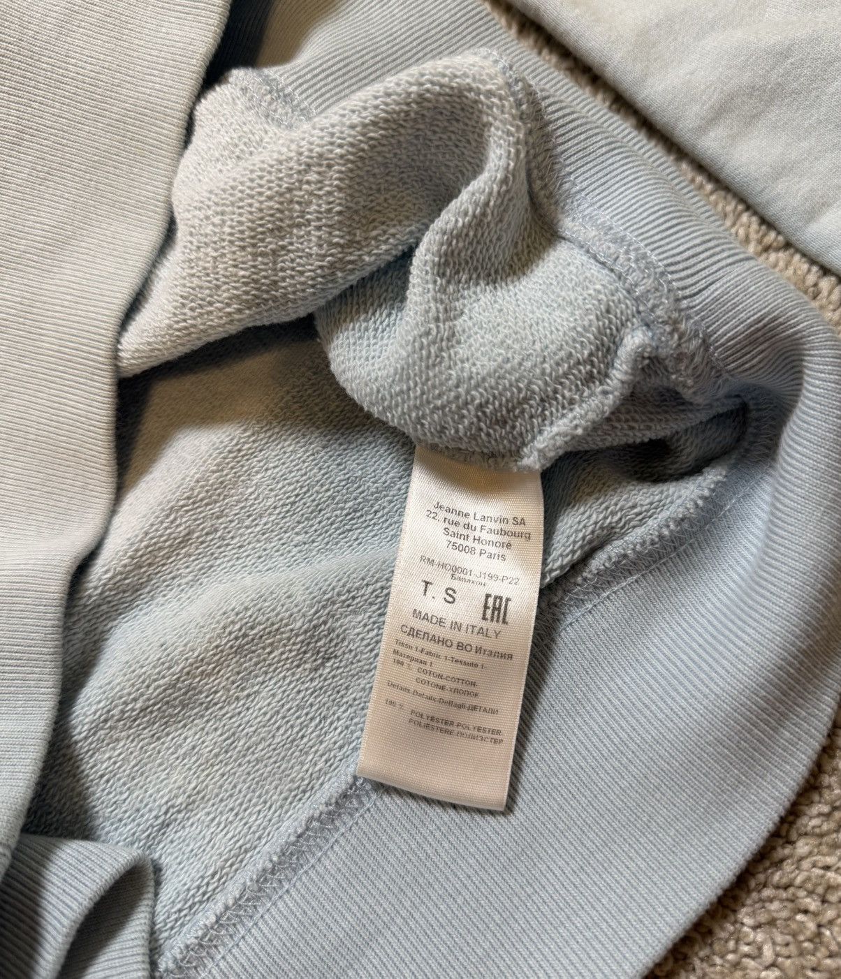 Lanvin Lanvin Embroidered Curblace Hoodie Sky Blue Size US S / EU 44-46 / 1 - 6 Thumbnail