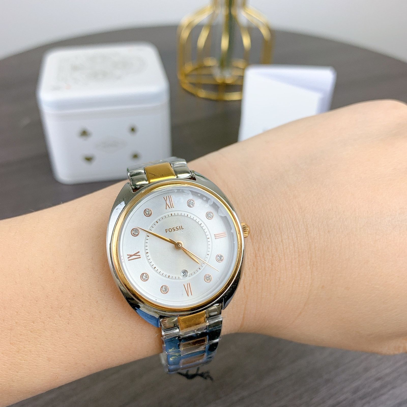 Fossil Fossil ES5072 Gabby Quartz Crystal White Dial Ladies Watch Size ONE SIZE - 4 Thumbnail