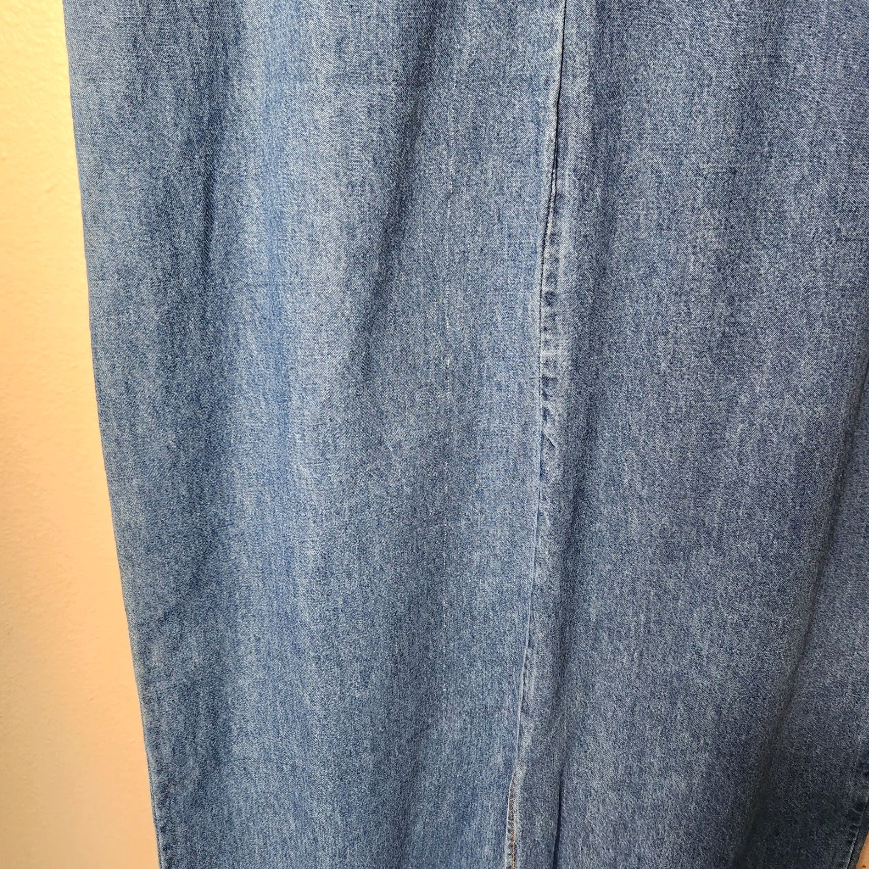 Denime VINTAGE Jane Ashley Denim Pinafore Overall Maxi Dress-Size M Blue Embroidered Floral 90s Womens Size 32" / US 10 / IT 46 - 6 Thumbnail