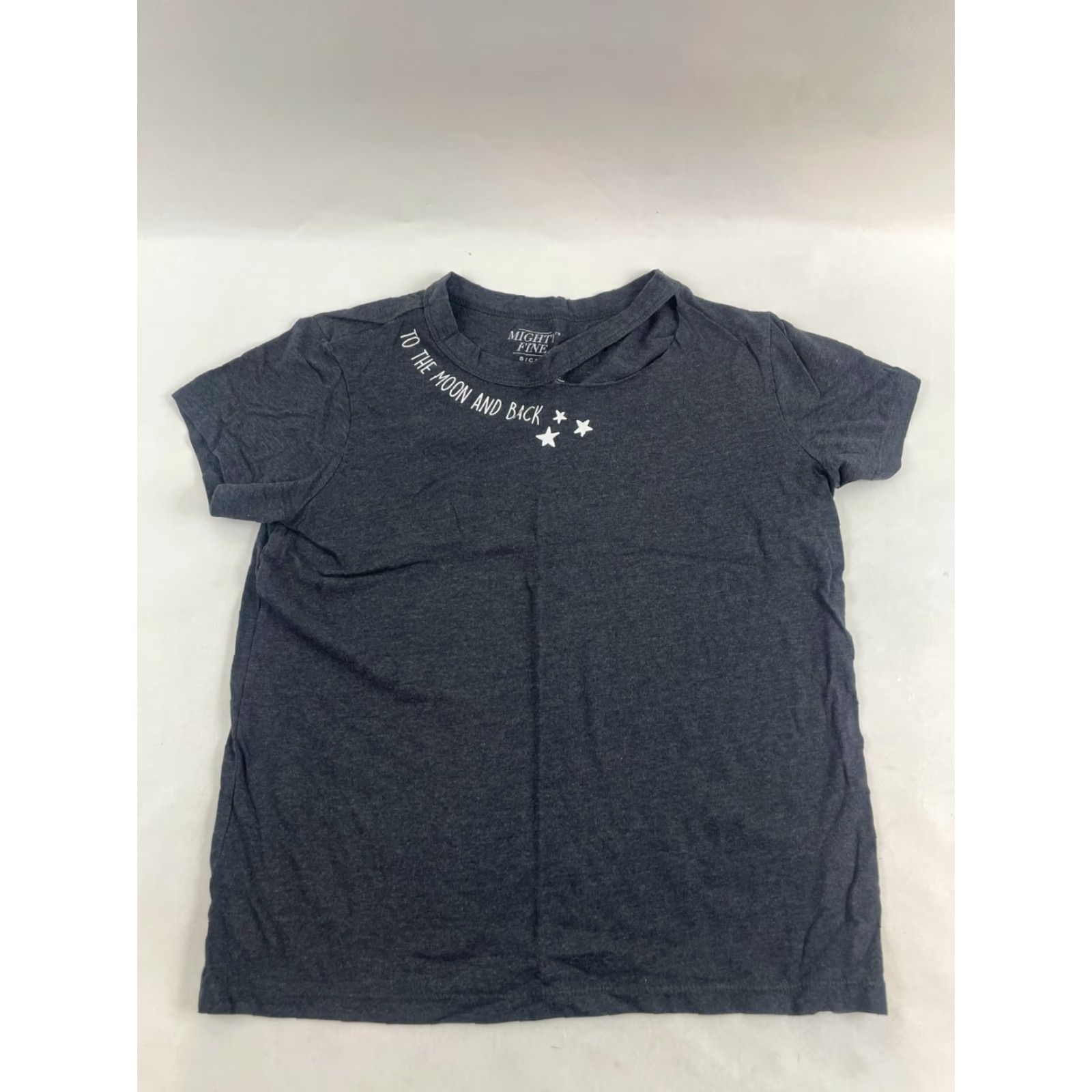 Vintage Mighty Fine T-Shirt Women Gray Cut Out Round Neck To the Moon & Back S Size S / US 4 / IT 40 - 2 Thumbnail