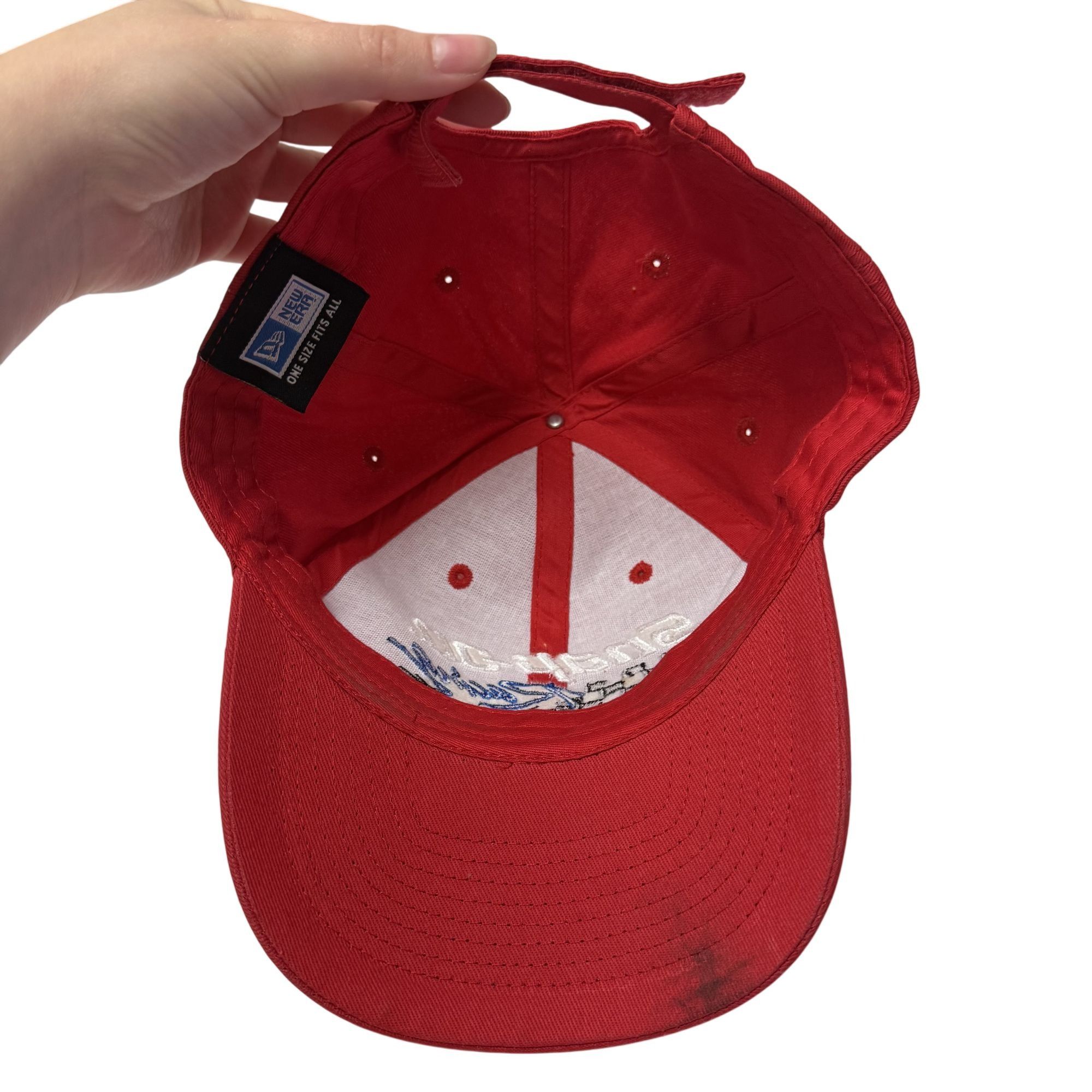 New Era Vtg New Era Red Hat SNAP on RACING Logo Embroidered Cap Size ONE SIZE - 3 Thumbnail