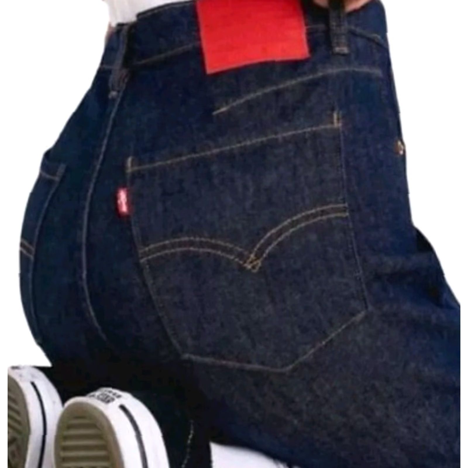 Levi's VINTAGE Levi’s Engineered Patch Crop Jeans High Rise 25 Womens 24" Inseam 5-Pocket Denim Blue Cotton Blend Jeans Size 42" / US 20 - 2 Thumbnail