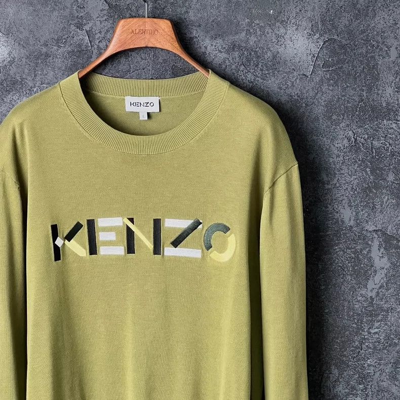 Kenzo KENZO Green cotton sweater with moss Size US L / EU 52-54 / 3 - 3 Thumbnail