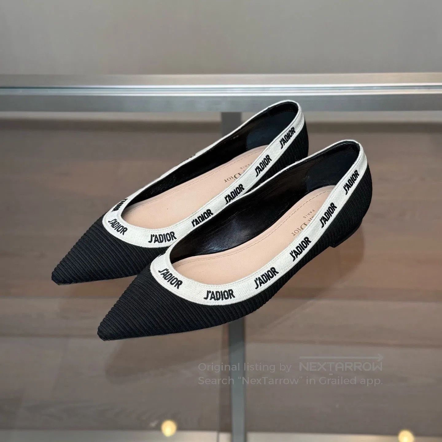 Dior Dior J'Adior Black Pointed-Toe Flats. Size US 7.5 / IT 37.5 - 2 Thumbnail