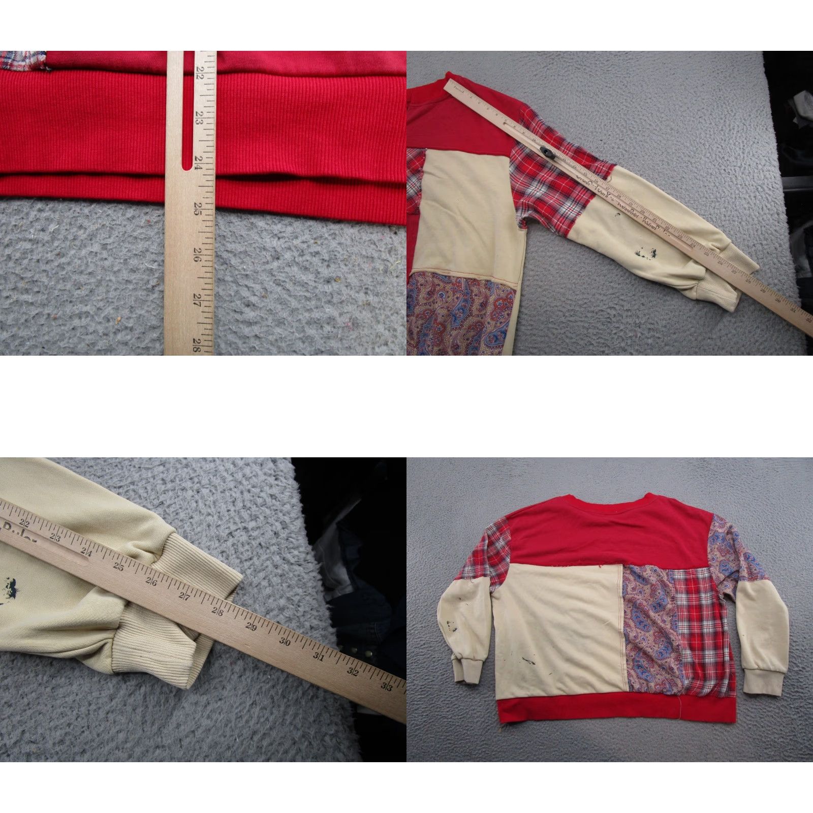 Vintage Oli & Hali Sweatshirt Women's Size M Boho Chic Oversized Patchwork Baggy READ Size M / US 6-8 / IT 42-44 - 8 Thumbnail