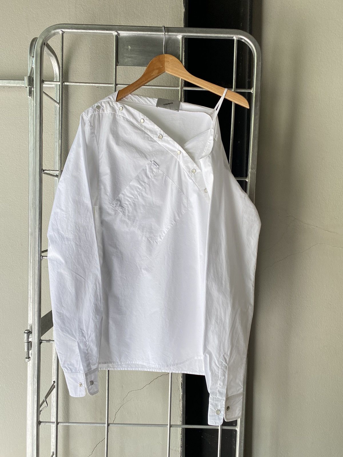 Coperni Coperni Asymmetric White Button-Up Blouse Size XS / US 0-2 / IT 36-38 - 7 Thumbnail