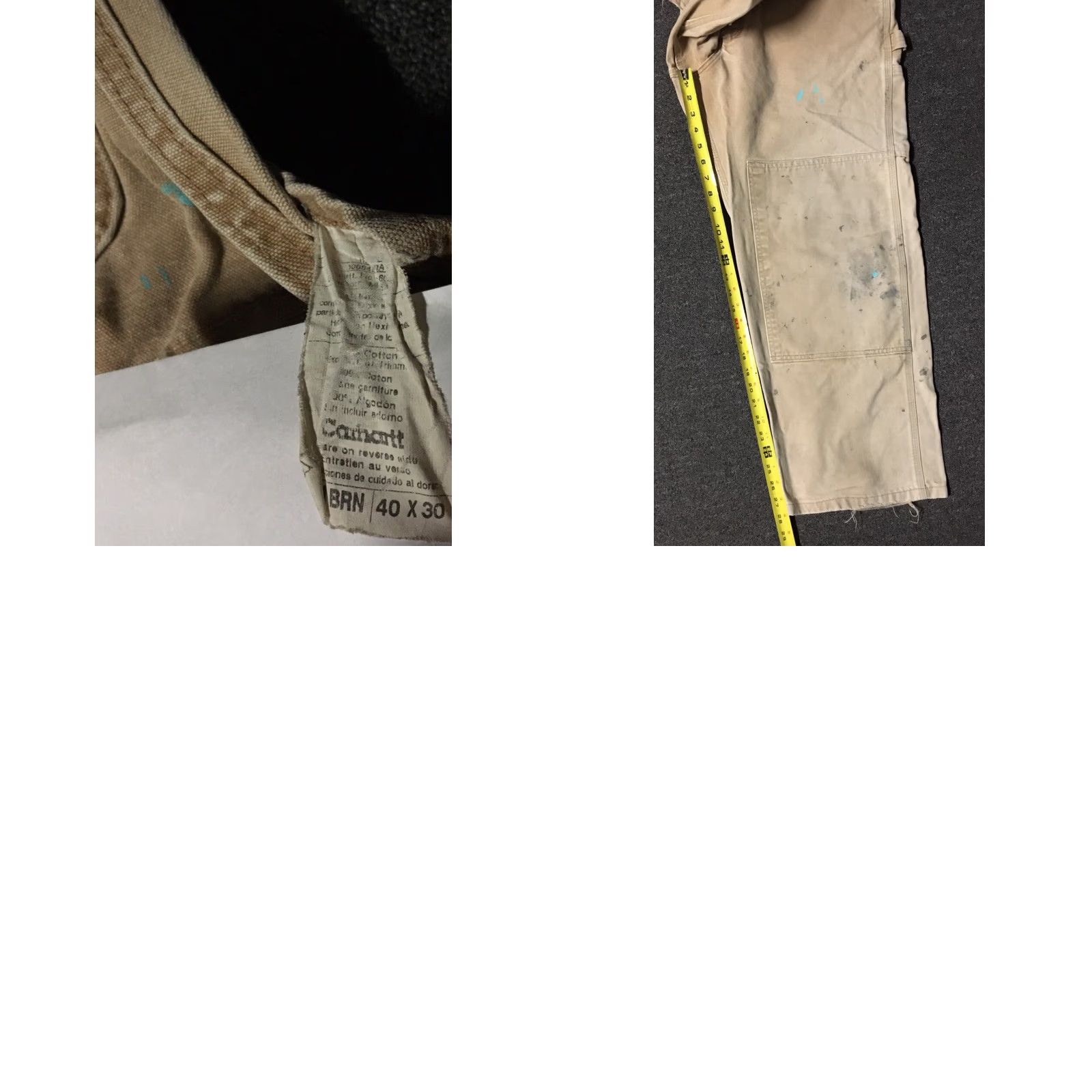 Carhartt Vtg 80s 90s Carhartt Faded Distress Paint Overalls 40/28 Grunge Punk Biker WIP Size US 40 / EU 56 - 8 Thumbnail