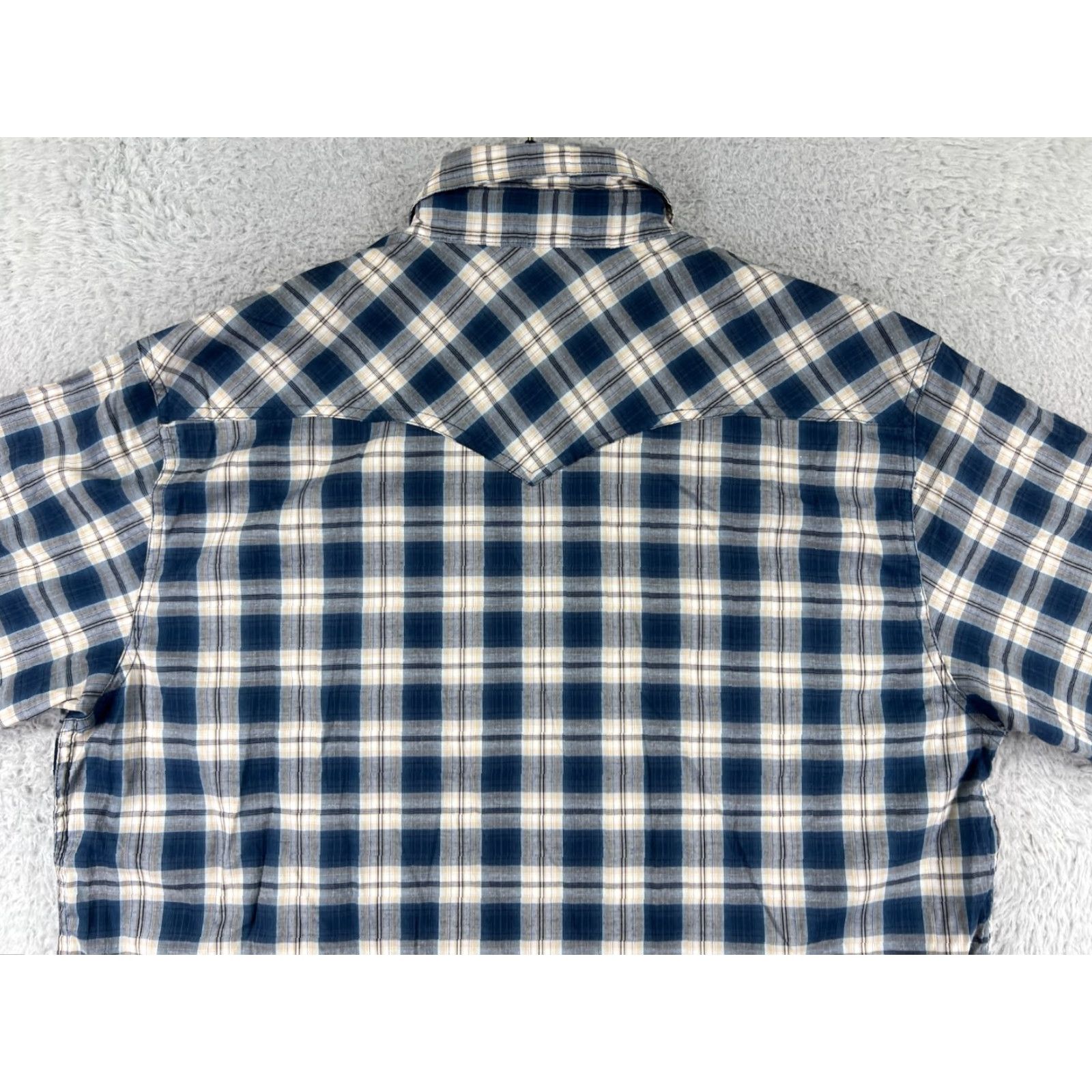 Wrangler Wrangler Shirt Men XL Blue Plaid Western Pearl Snap Button-Up Cowboy Western Shirt Men XL Blue Plaid Size US XL / EU 56 / 4 - 7 Thumbnail
