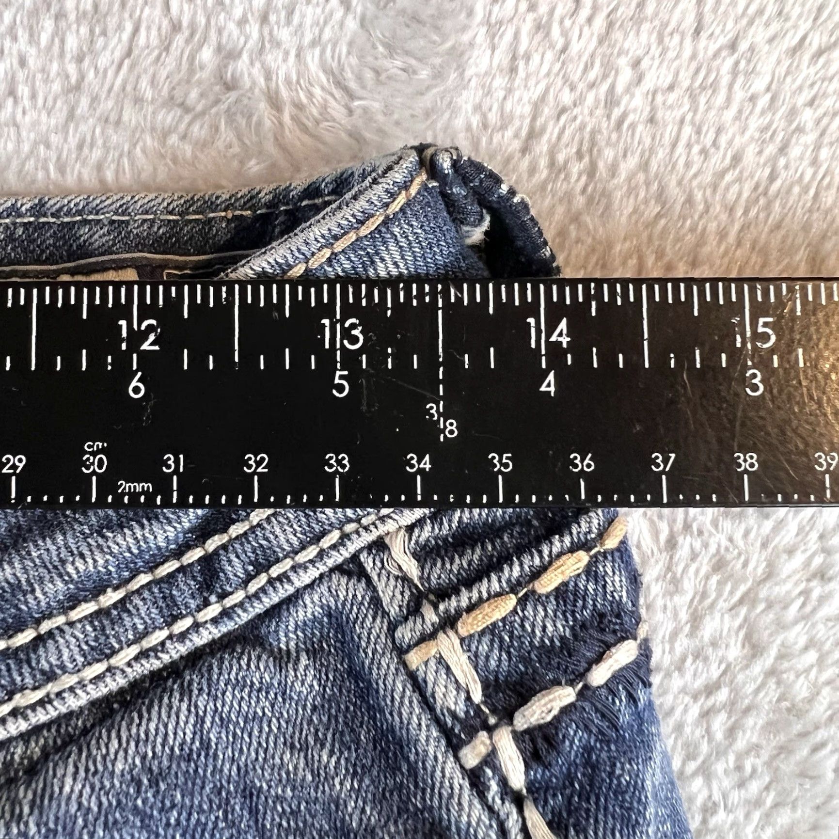 Miss Me Miss Me Jeans Women’s Slim Skinny Denim 5-Pocket Buckle Button Zip Blue Patch Rhinestone Embroidered Details 28x31 Vintage? No Size 27" / US 4 / IT 40 - 6 Thumbnail