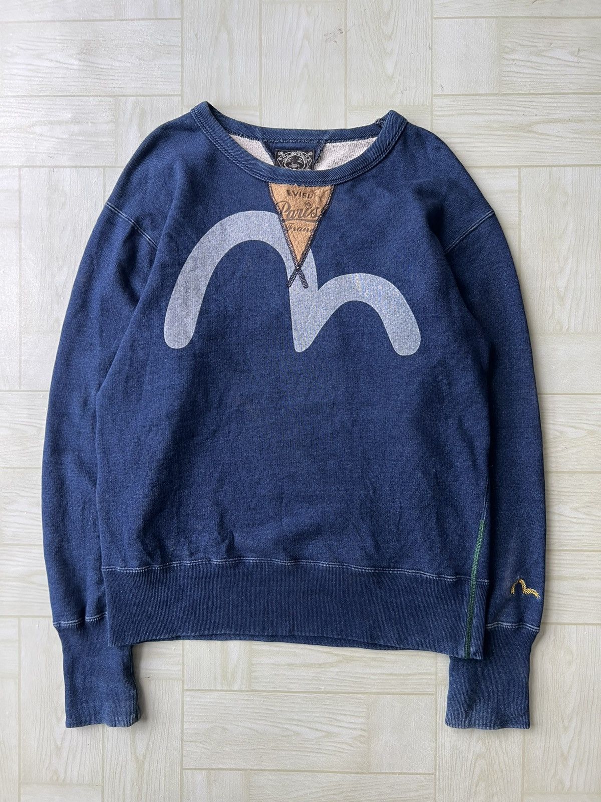 Evisu Evisu Big Sea Gull Logo Indigo Dyed Double V Trainer Sweater Size US M / EU 48-50 / 2 - 3 Thumbnail
