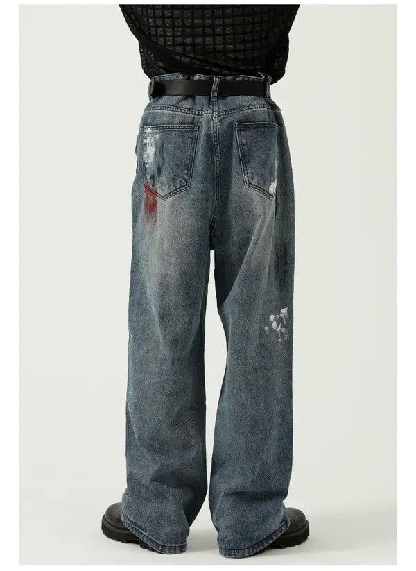 Japanese Brand Noriyo x Saki Street style tie-dye slim wide-leg jeans Size US 32 / EU 48 - 4 Thumbnail