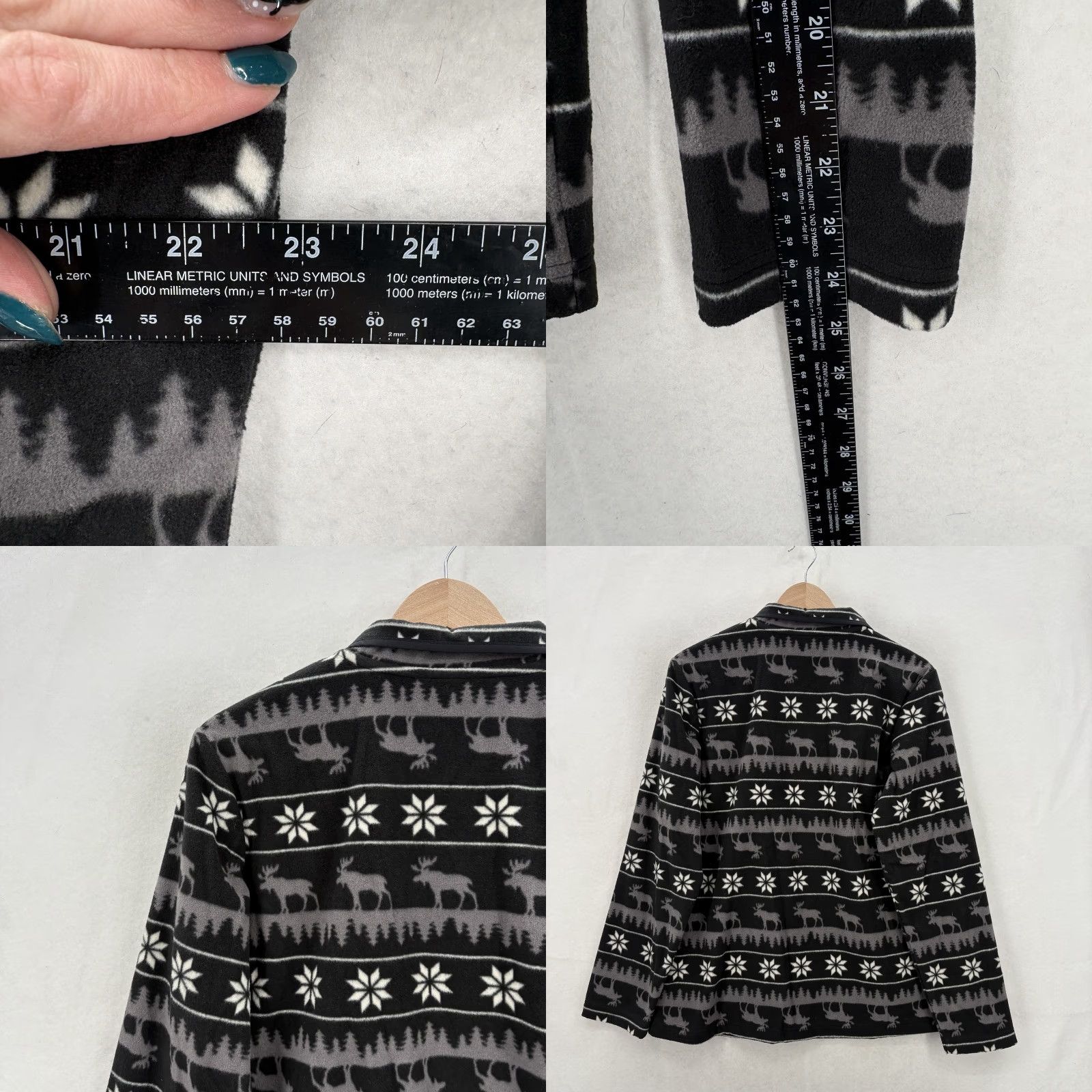 Vintage Duluth Doubleback Printed Fleece Pullover Womens Large Black Fair Isle Cozy Soft Size L / US 10 / IT 46 - 8 Thumbnail