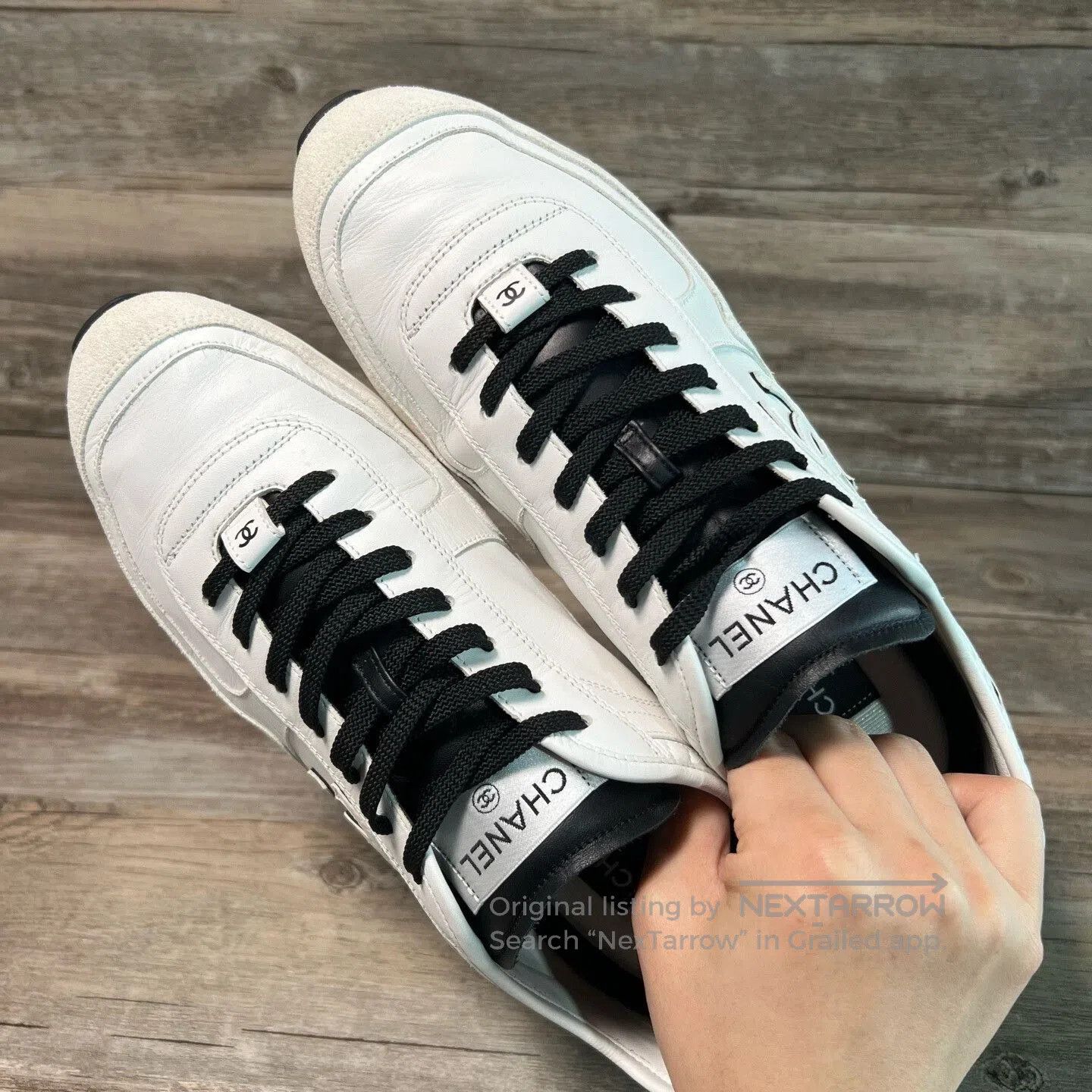 Chanel CHANEL 25P Men's White Leather Trainers. Size US 10 / EU 43 - 5 Thumbnail