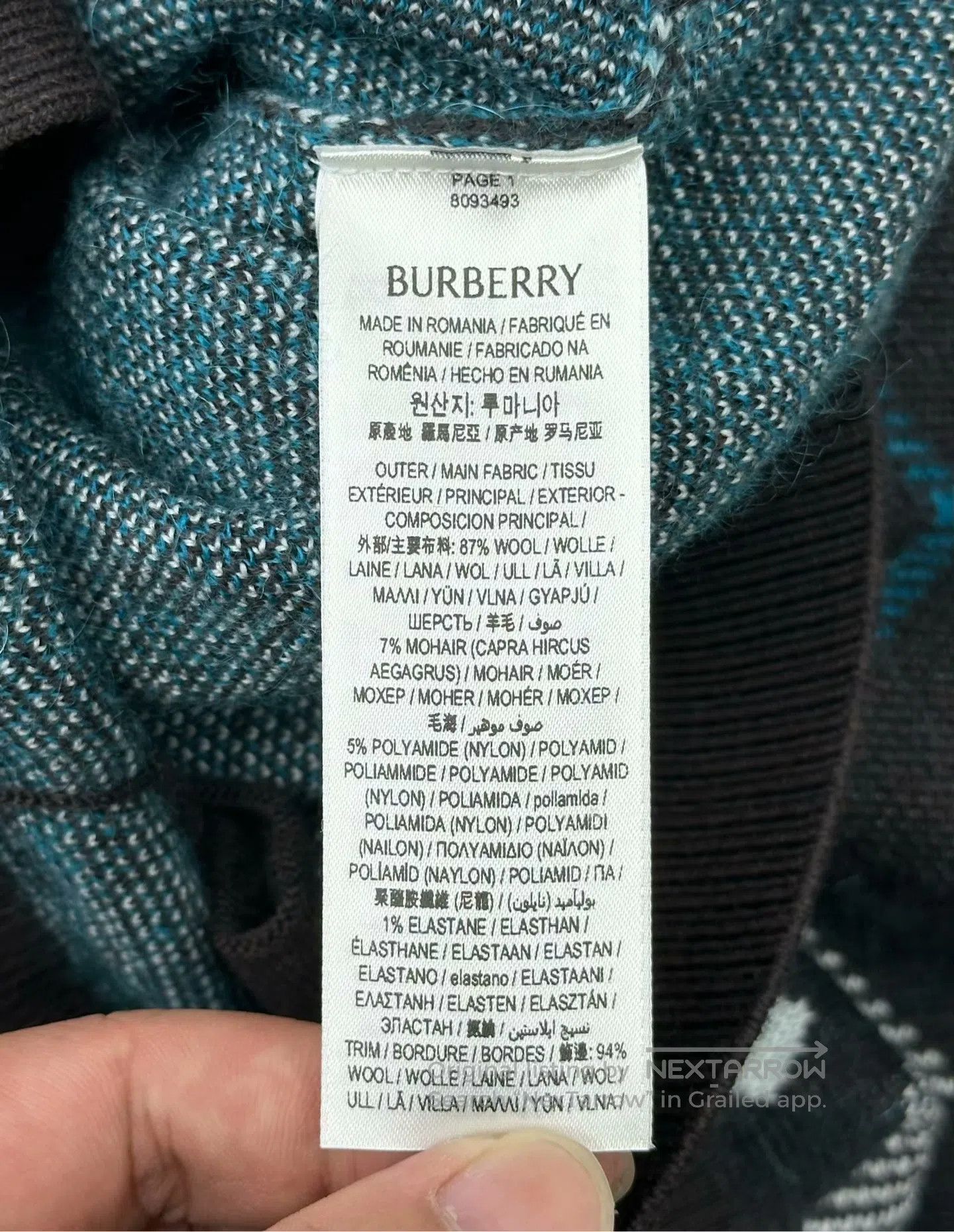 Burberry Burberry Gray checkered jacquard knitted cardigan jacket| Size XXS / US 00 / IT 34 - 4 Thumbnail