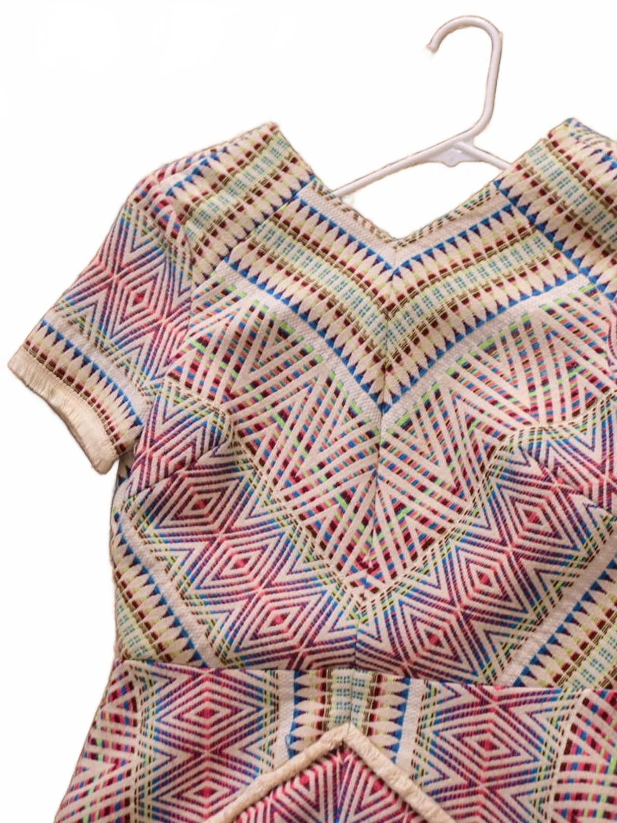 Other Adelyn Rae Jaylene Short Sleeve Multicolor Geometric Dress S Size S / US 4 / IT 40 - 3 Thumbnail