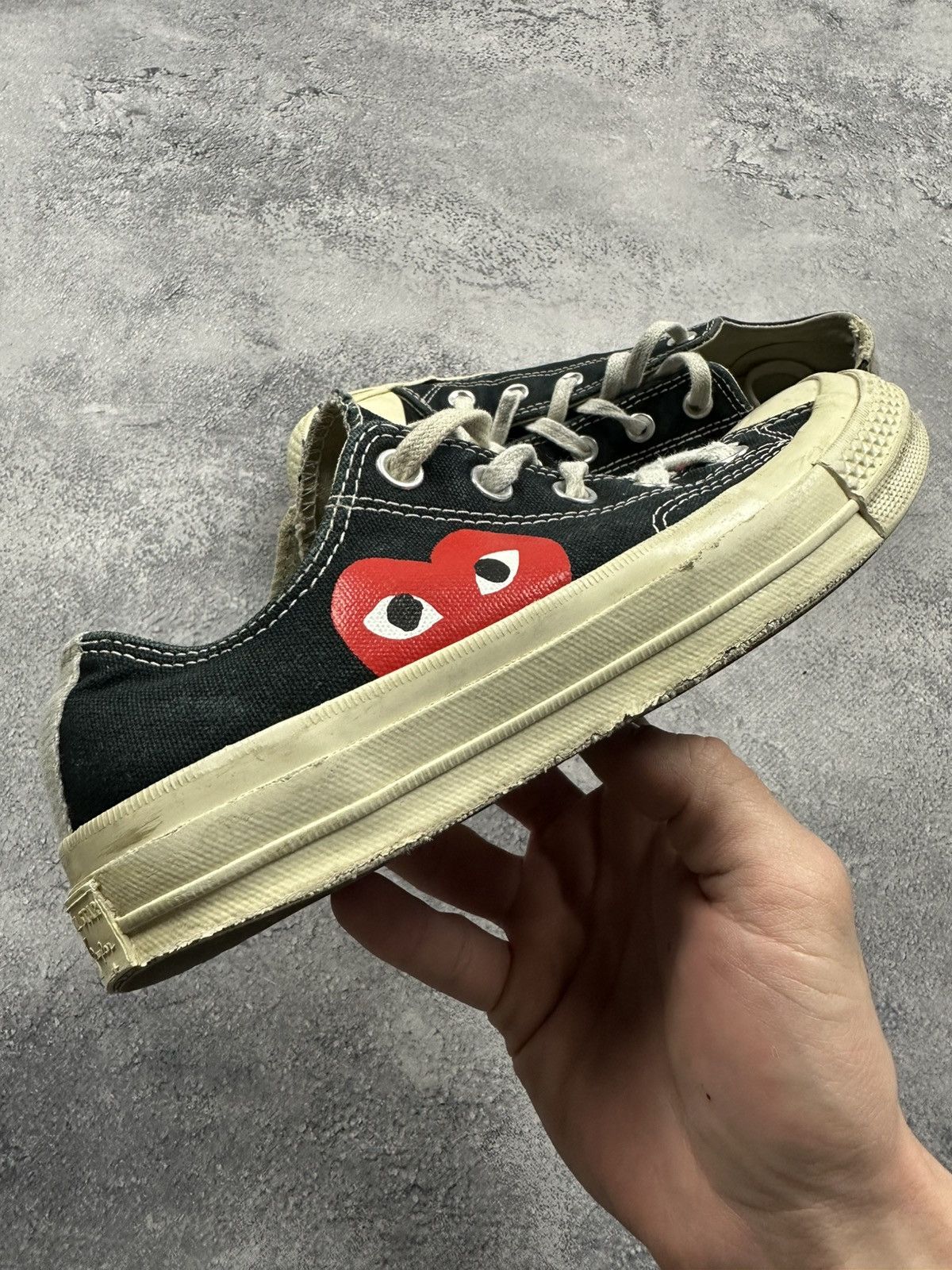 Comme des Garcons PLAY × Converse Comme des Garcons Converse Play Black Low Top Sneakers Size US 6 / IT 36 - 12 Thumbnail