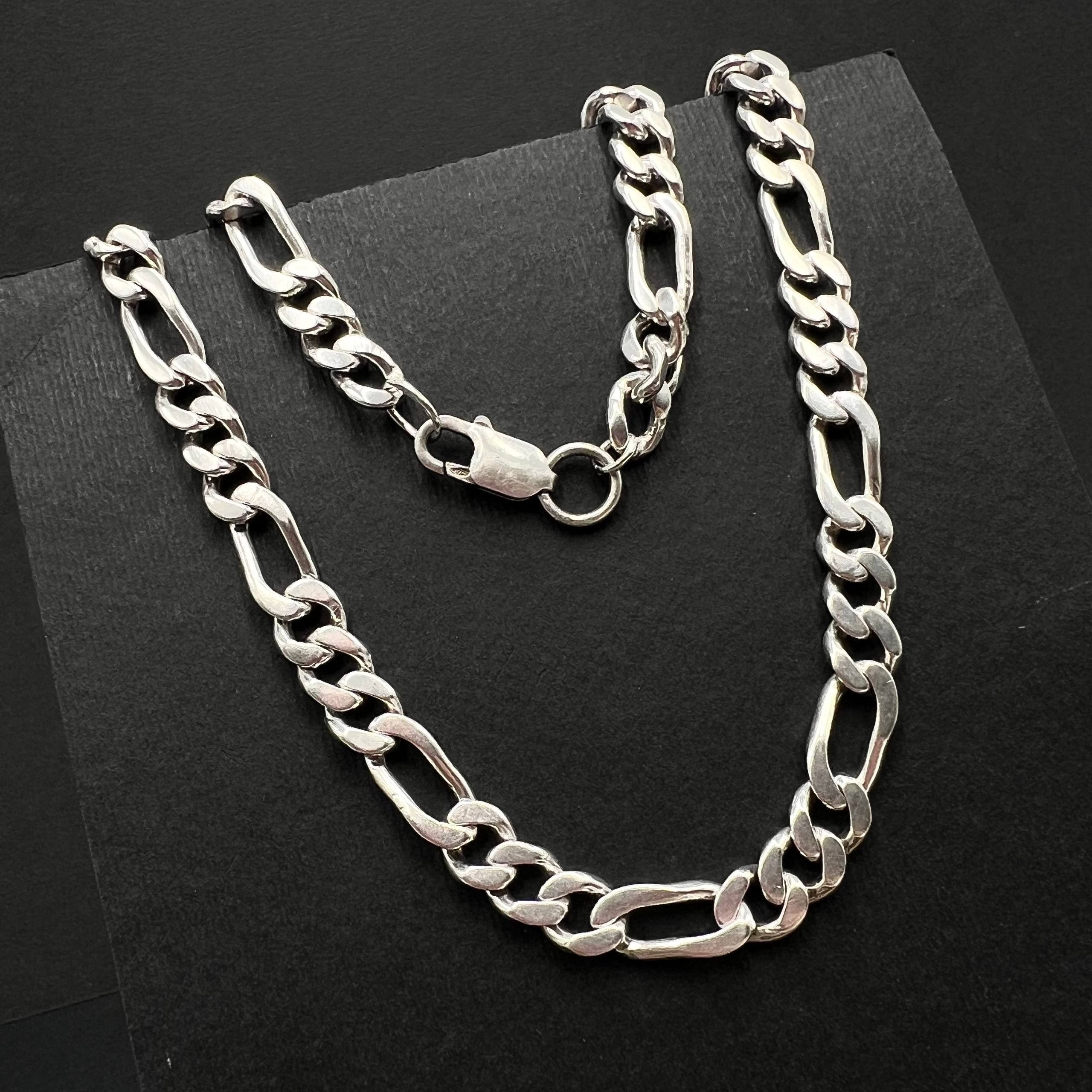 Vintage Massive Vintage Sterling Silver 925 Figaro Chain 59.5g Size ONE SIZE - 3 Thumbnail