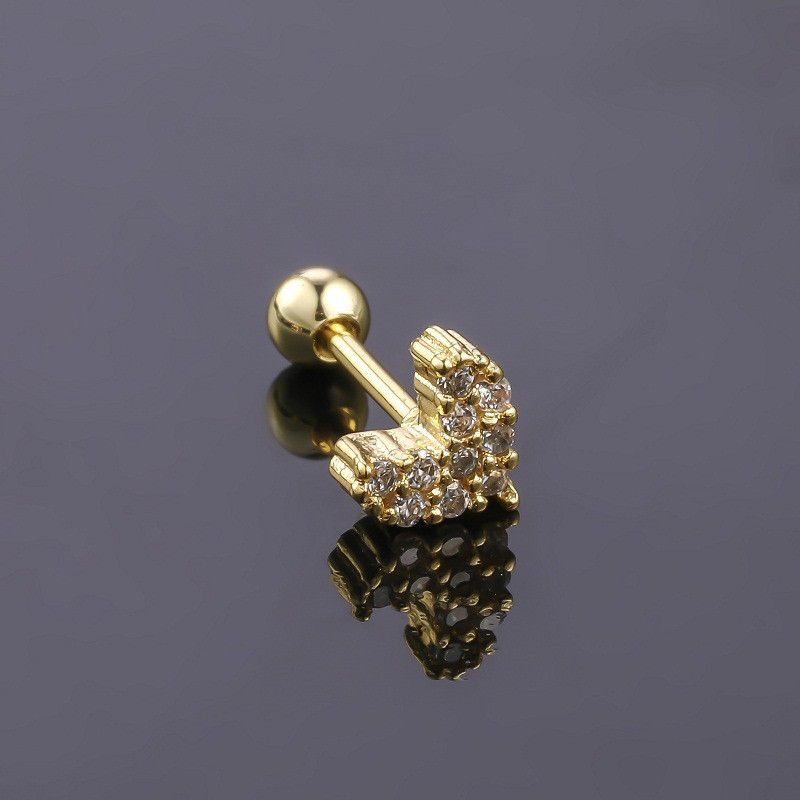 Jewelry Heart Punk Earrings One Pairs Chrome Jewelry Size ONE SIZE - 4 Thumbnail