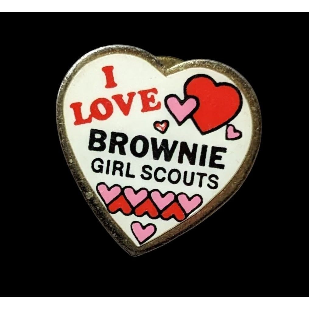 Other I Love. Brownie Girl Scouts Heart Lapel Pin Size ONE SIZE - 1 Thumbnail